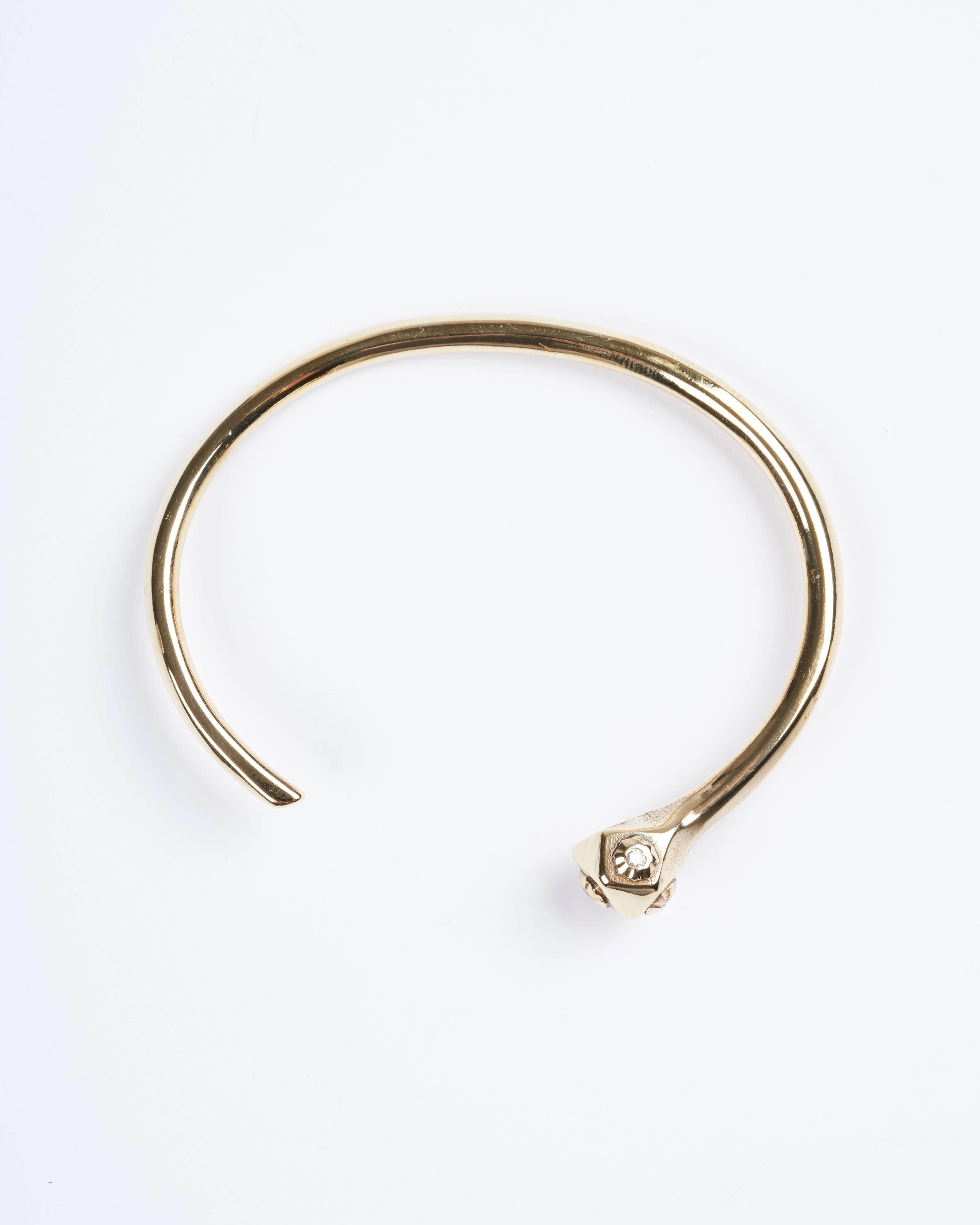 small snake head cuff bronze champagne diamonds - bronze - Image 3