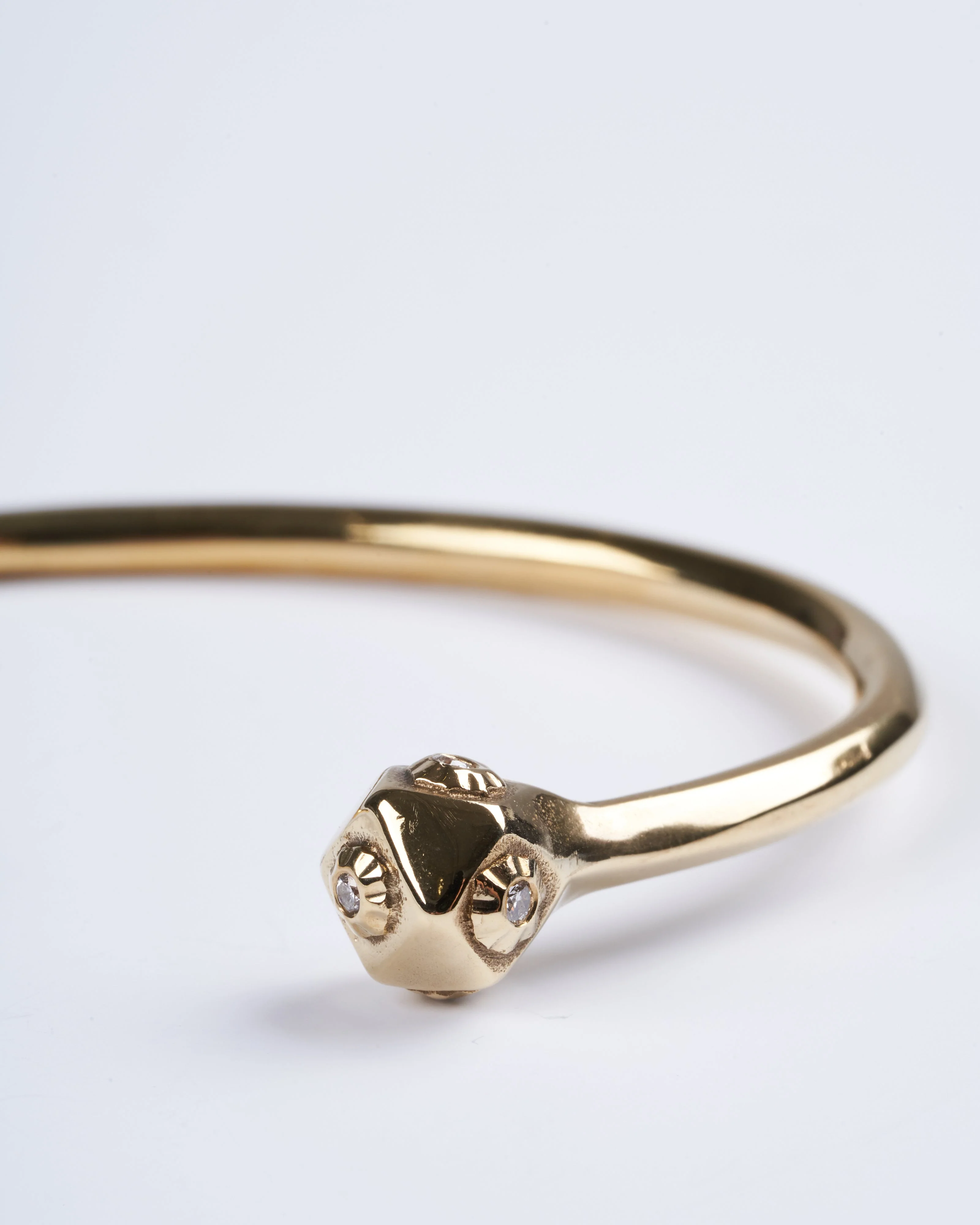 small snake head cuff bronze champagne diamonds - bronze - Image 4