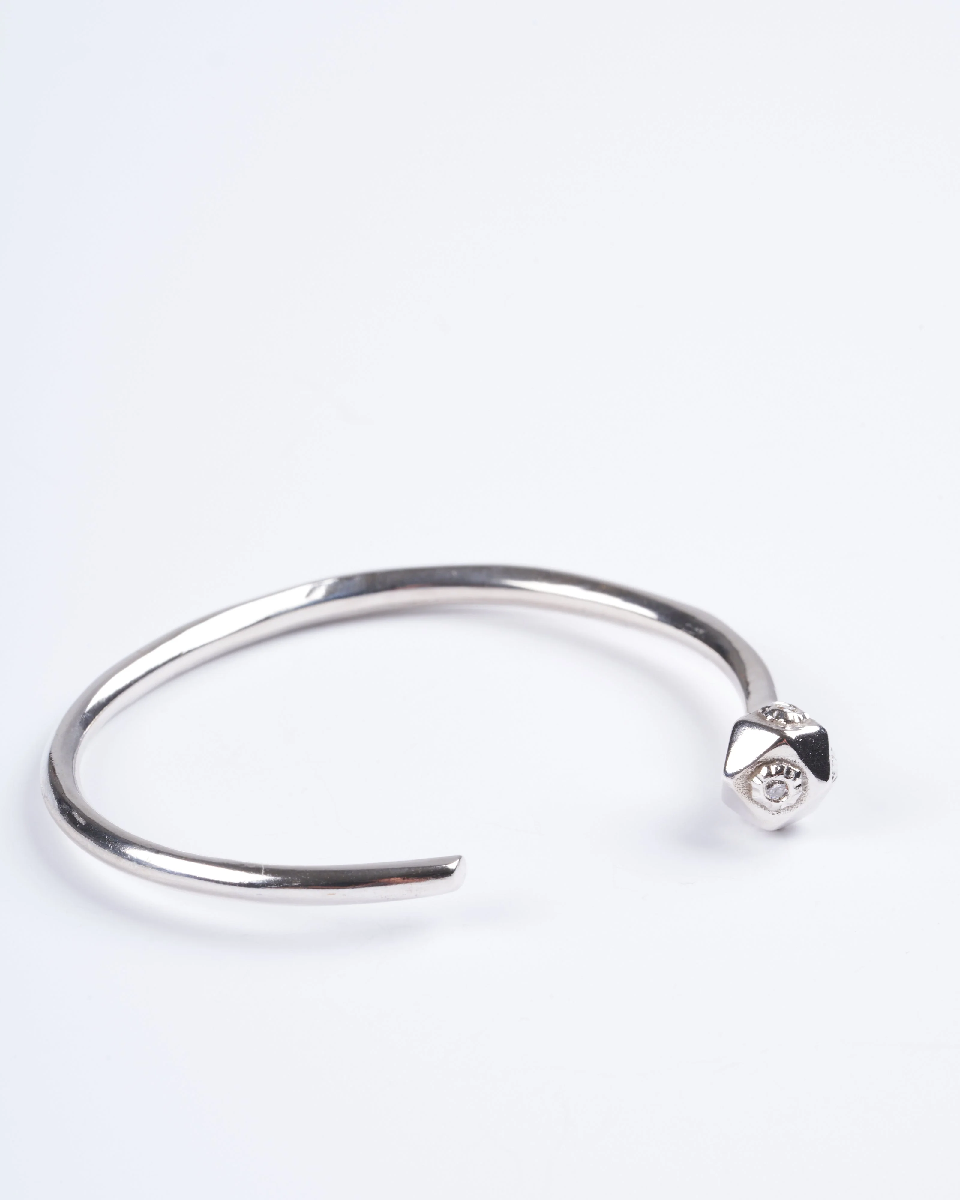 small snake head cuff sterling silver champagne diamonds - sterling - Image 2