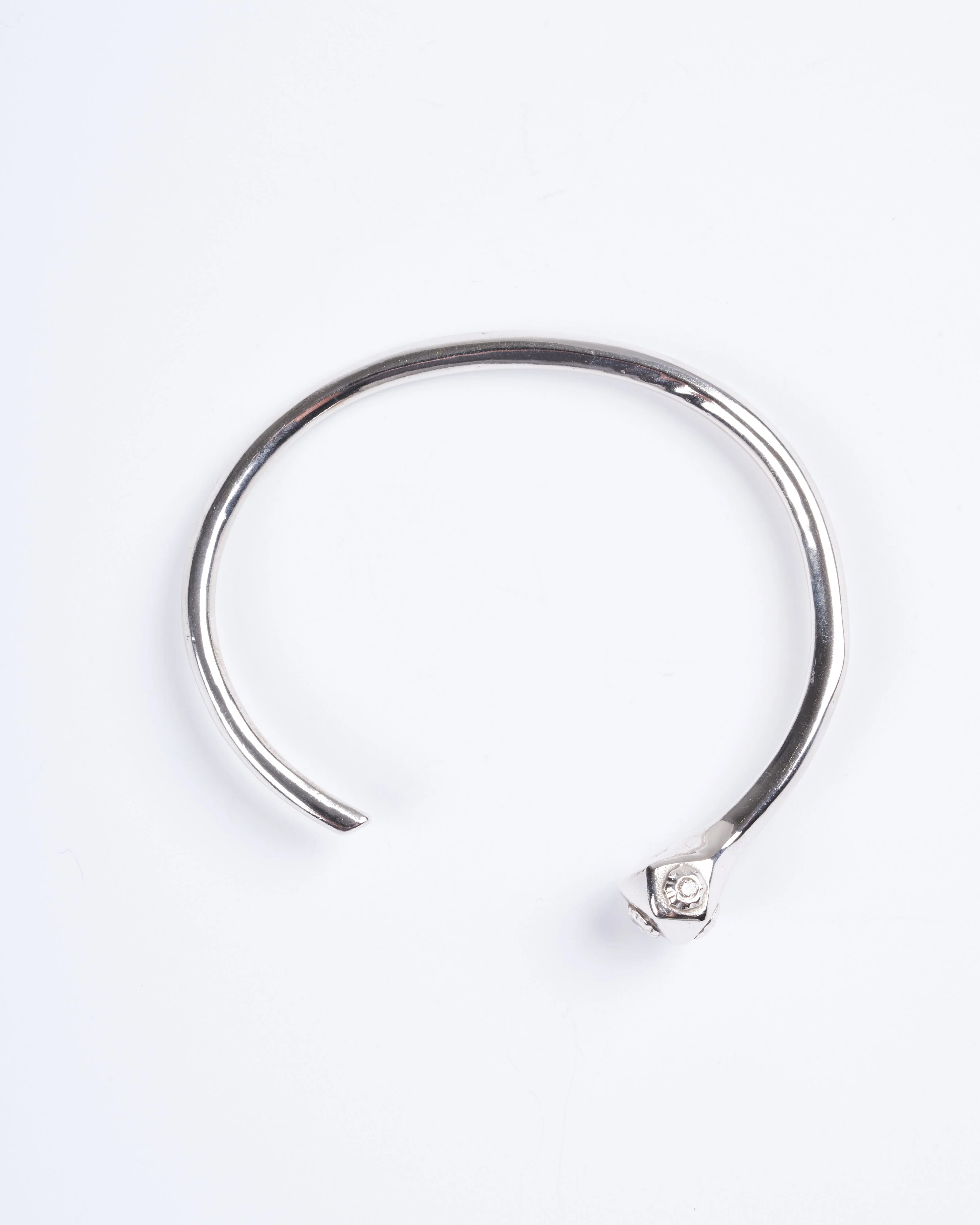 small snake head cuff sterling silver champagne diamonds - sterling - Image 4