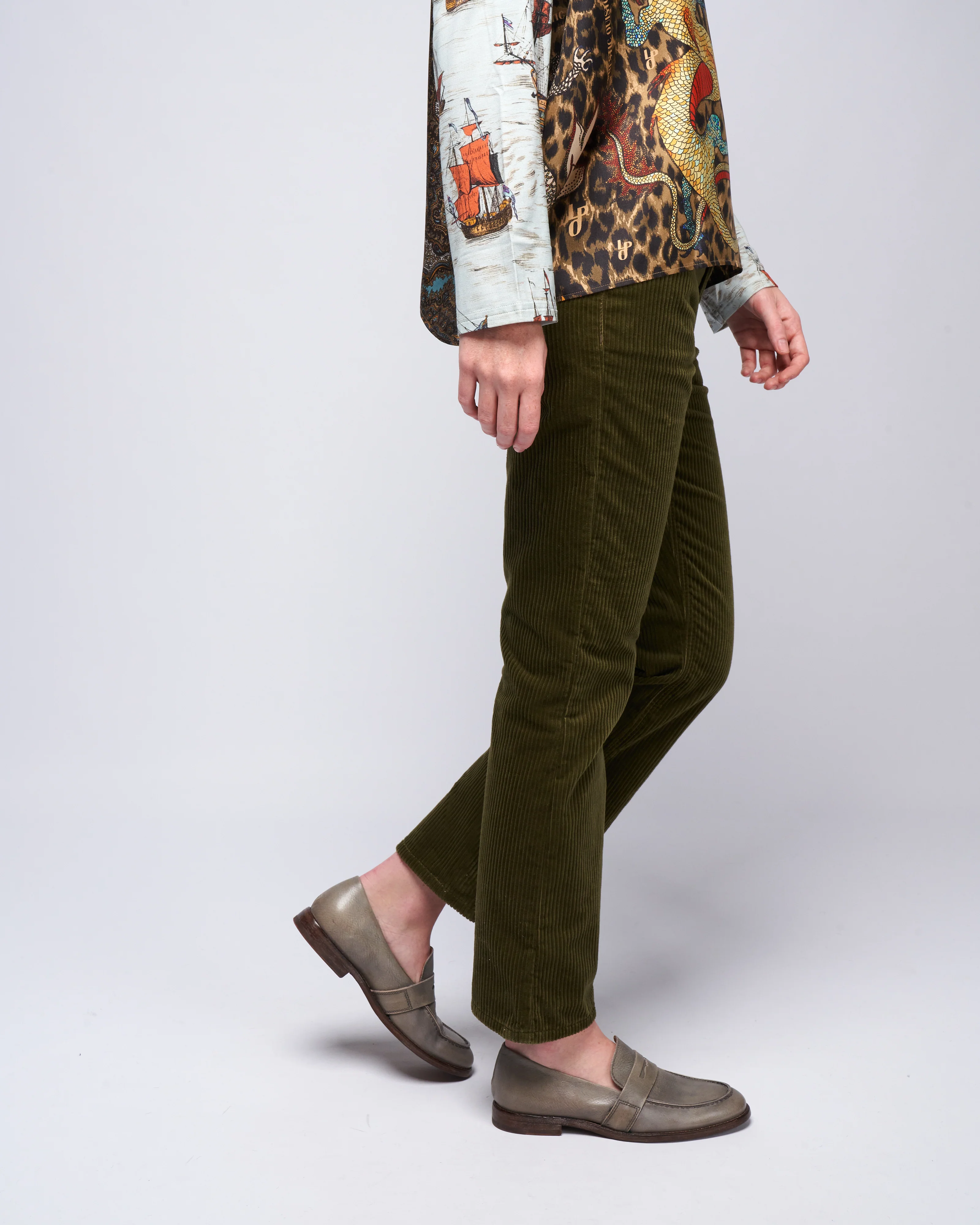 5 pocket kick flare - green - Image 2