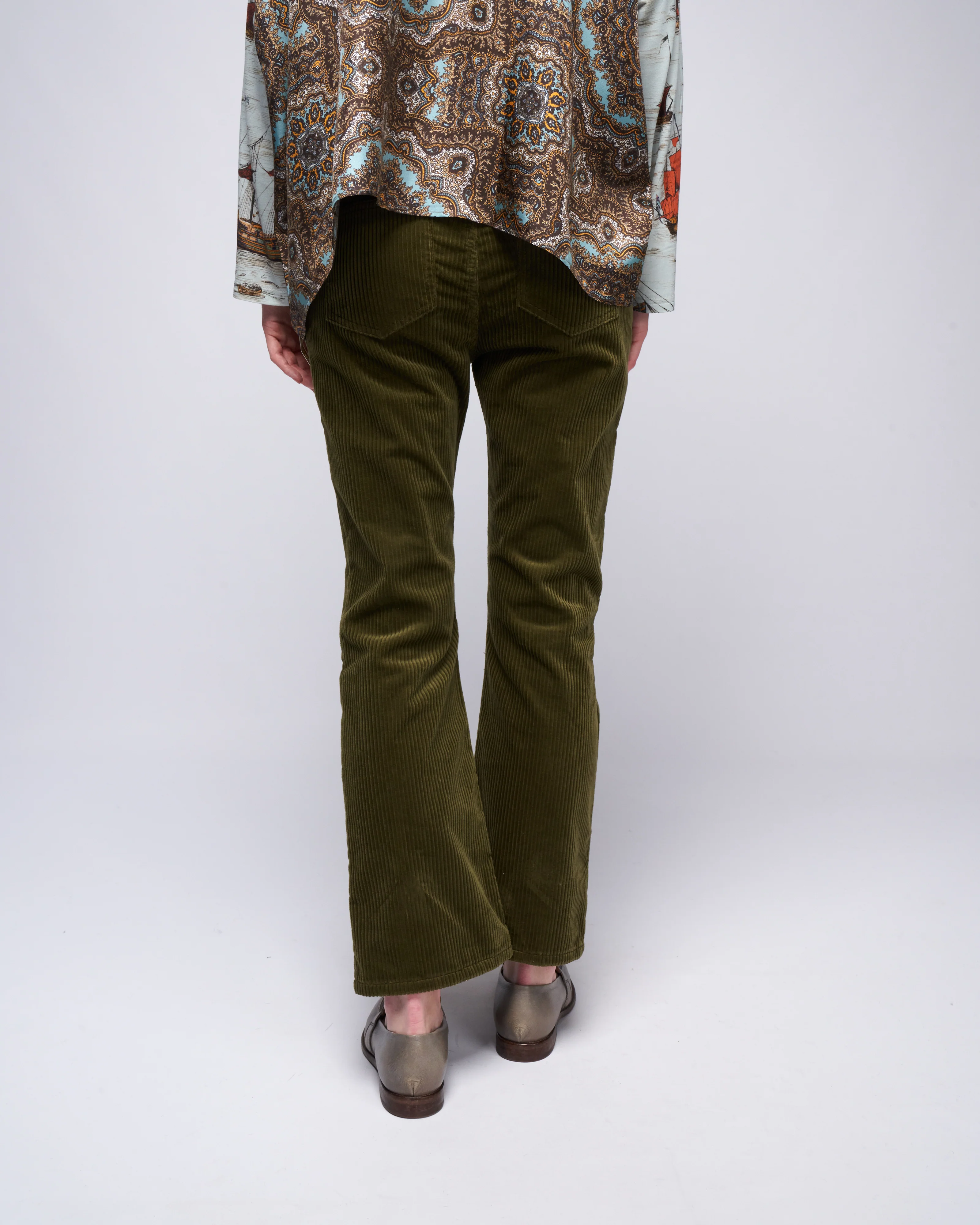 5 pocket kick flare - green - Image 4
