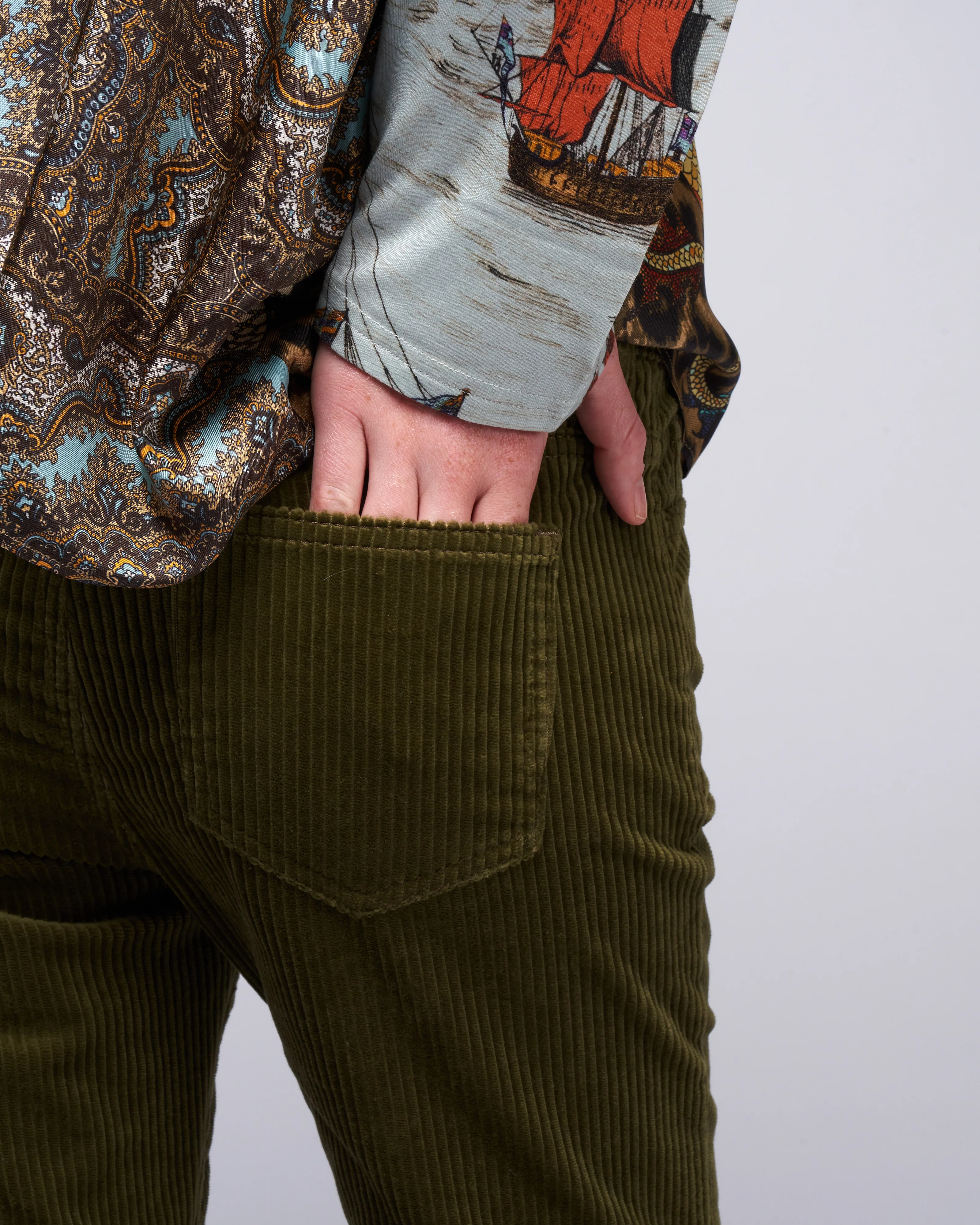5 pocket kick flare - green - Image 5