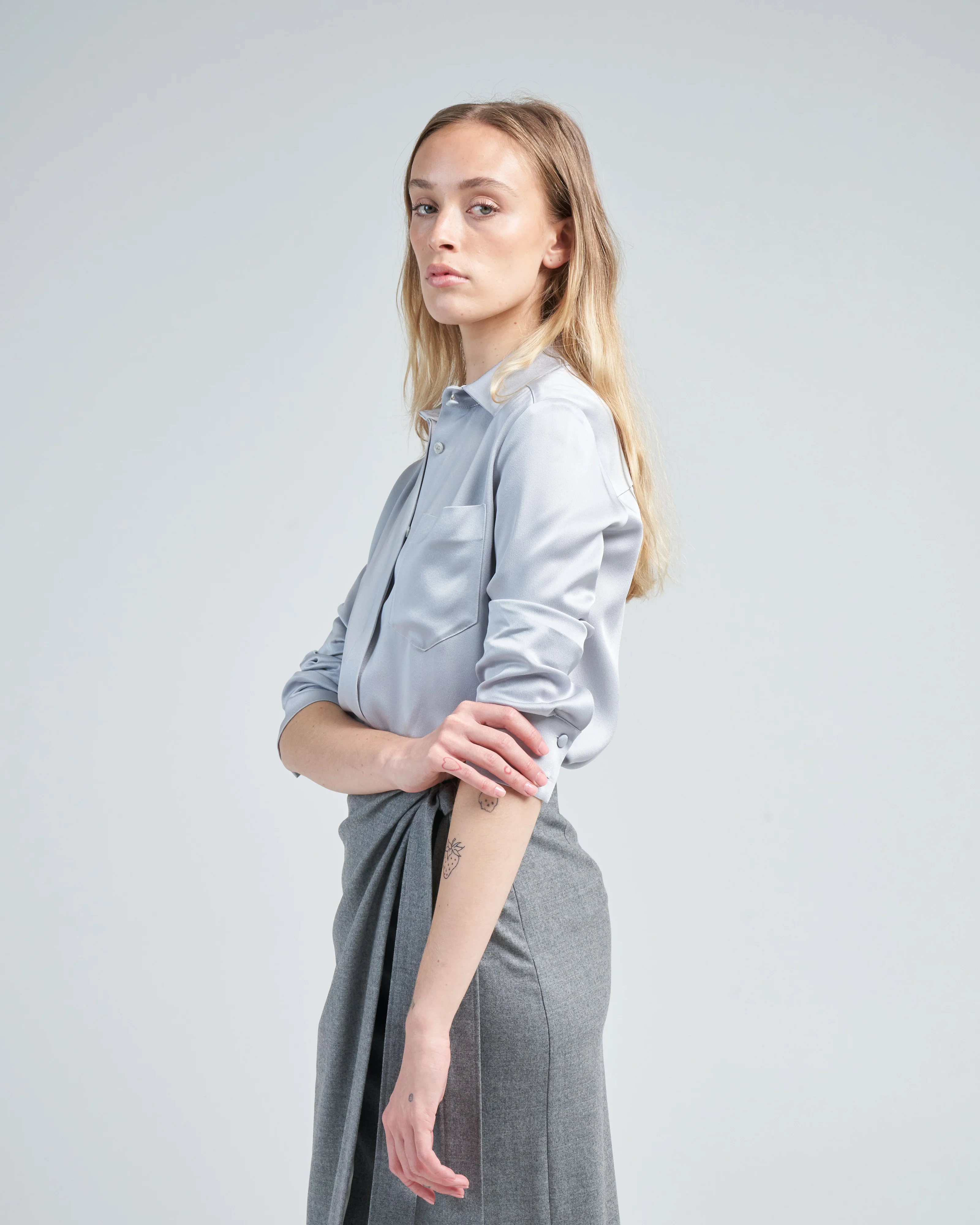 button up silk shirt - Image 3
