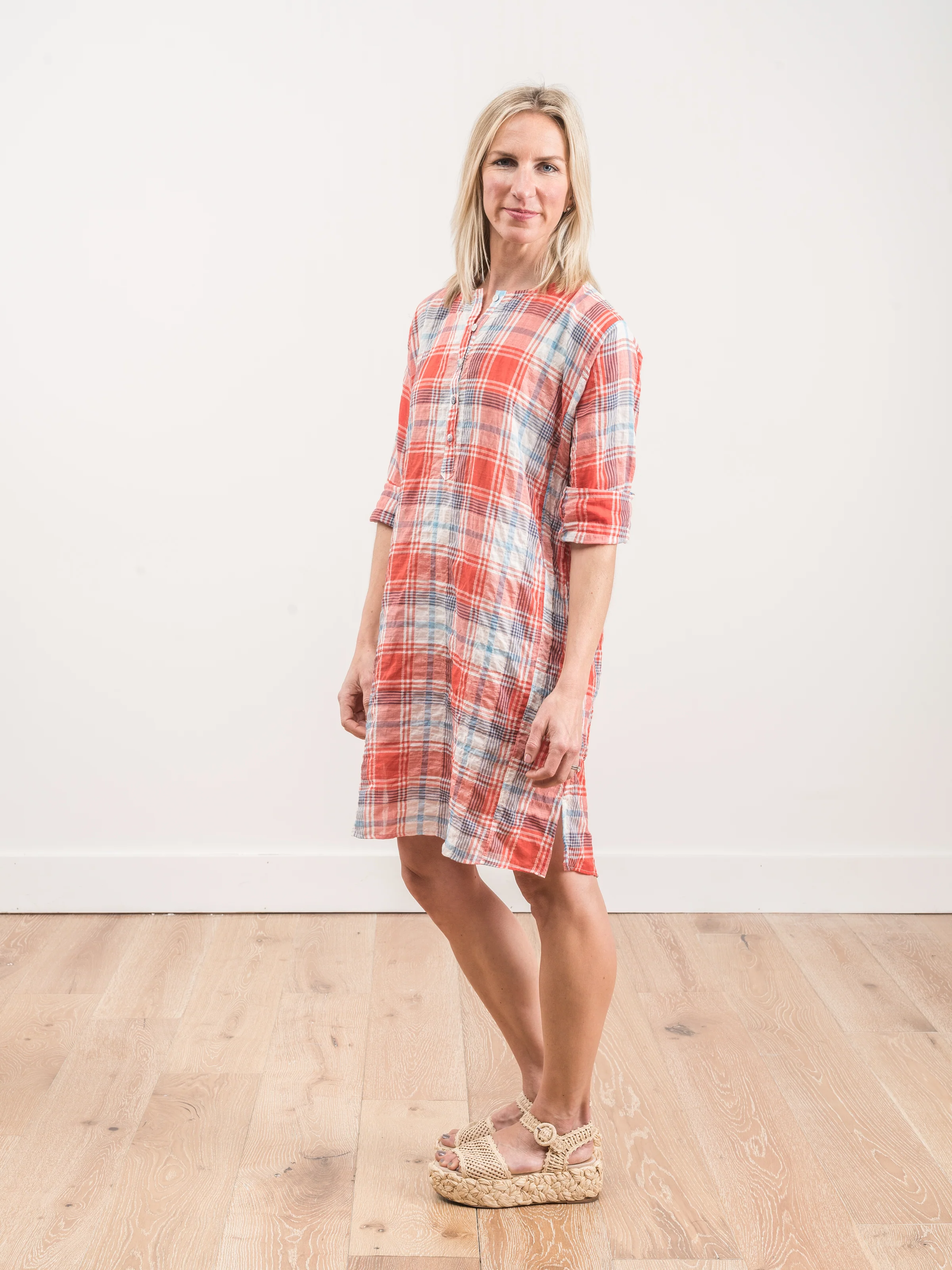 0026W dress - poppy madras - Image 2