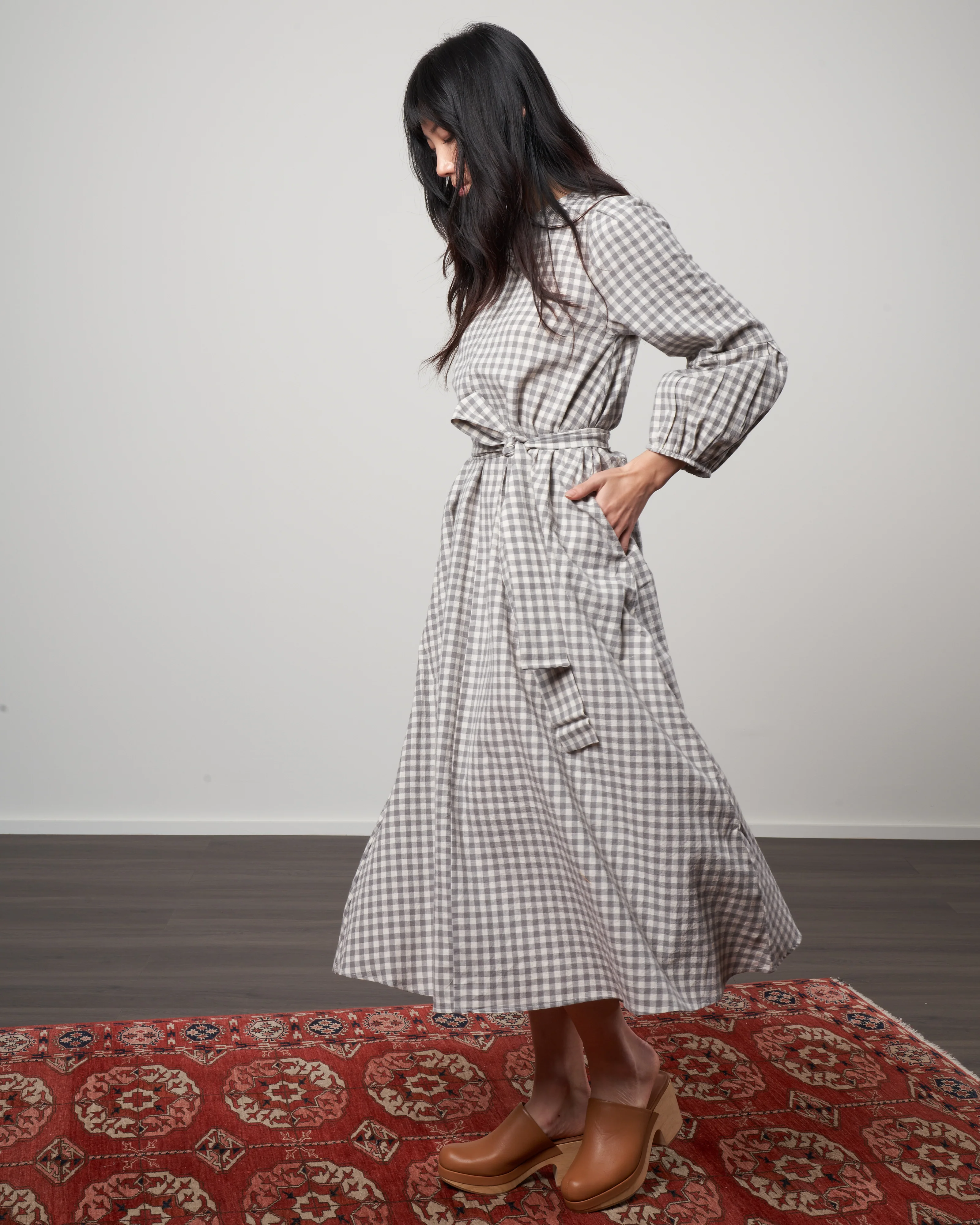 anza dress - cumin check - Image 2