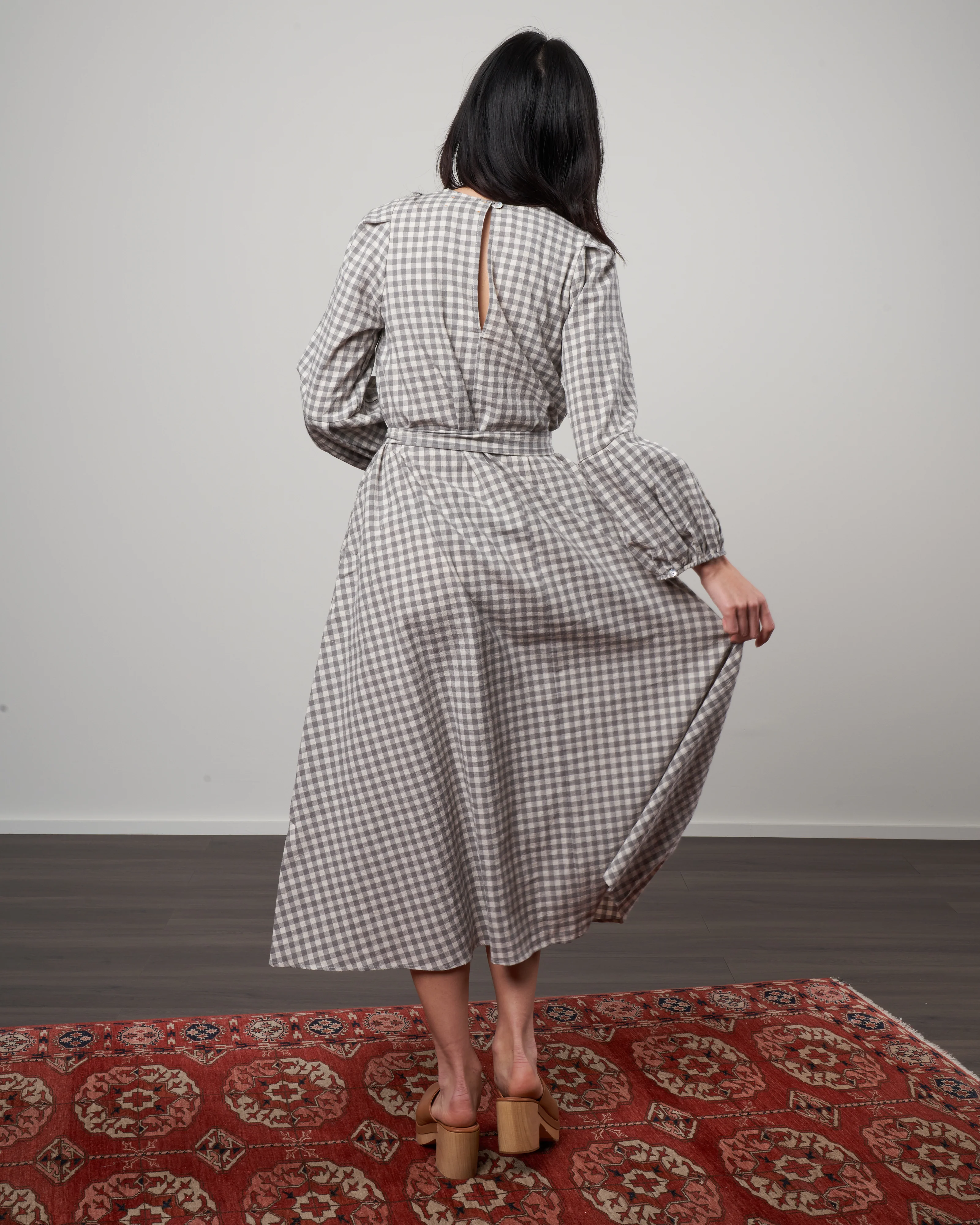anza dress - cumin check - Image 3