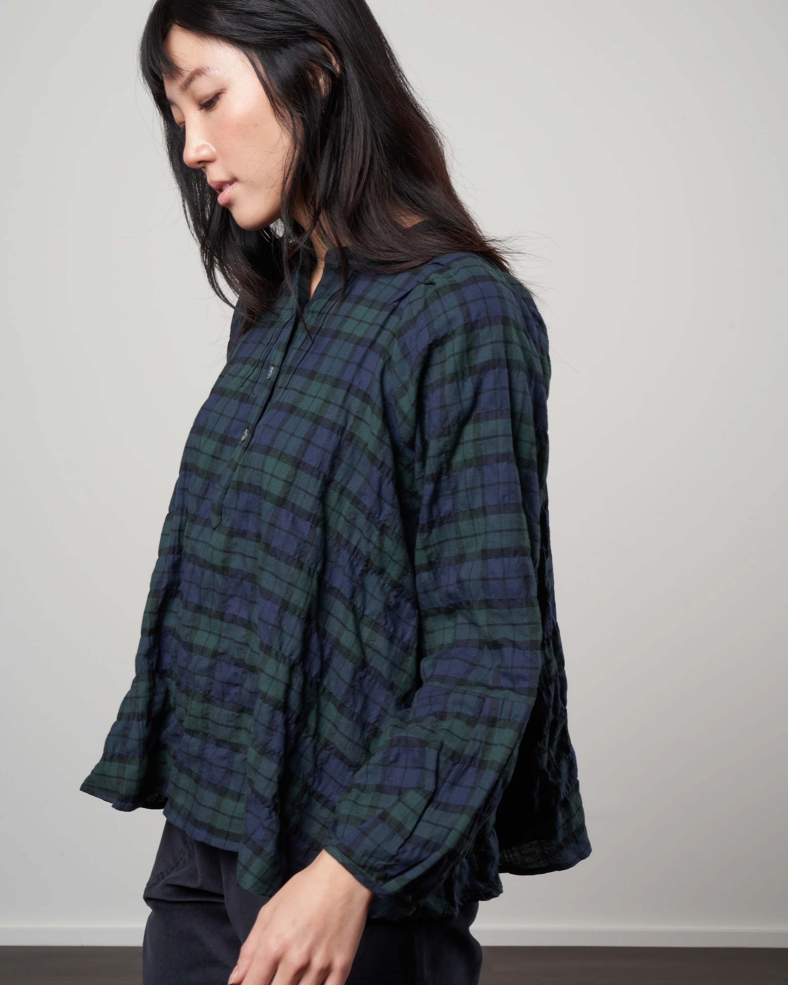 atlin blouse - forest plaid - Image 3