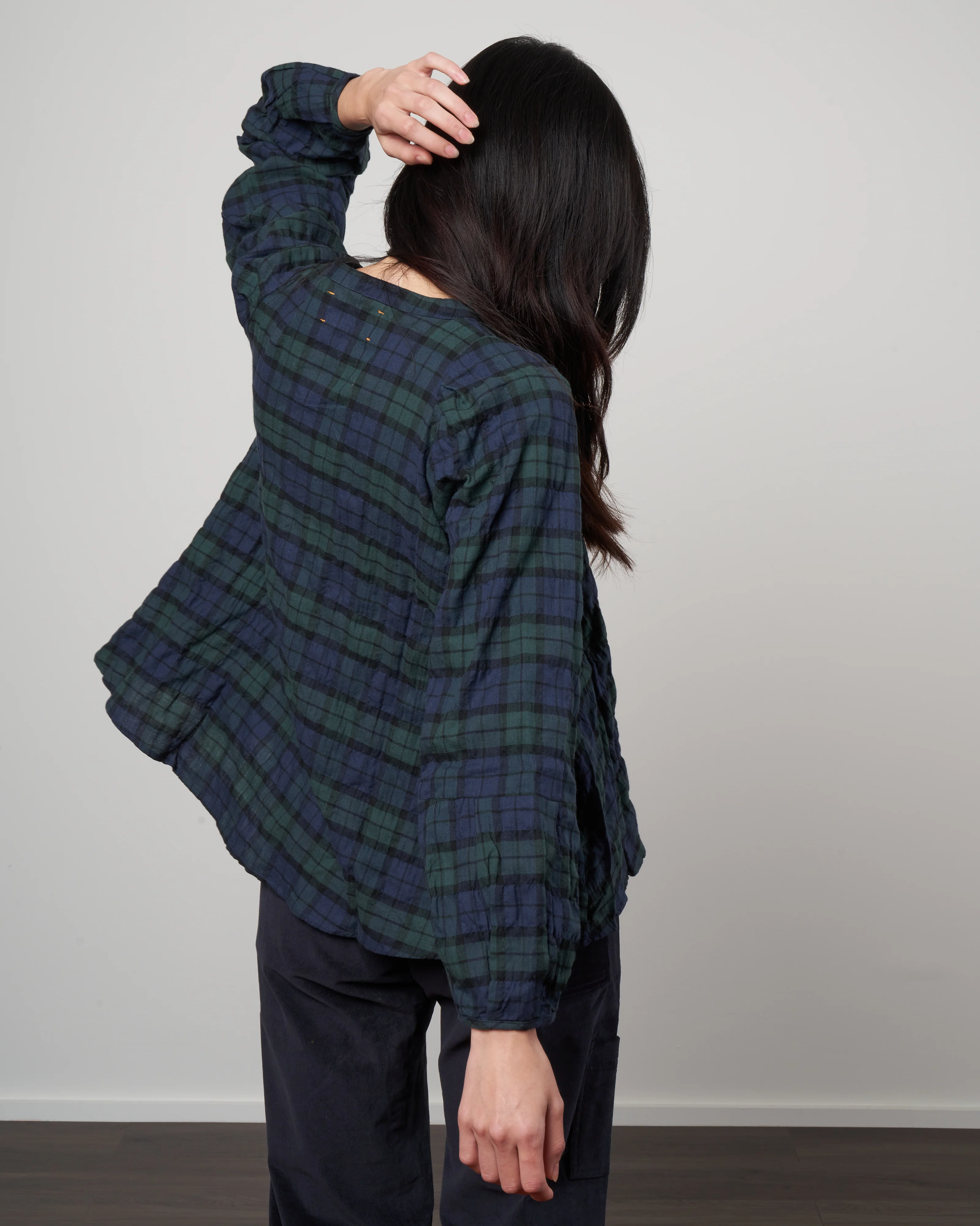 atlin blouse - forest plaid - Image 4