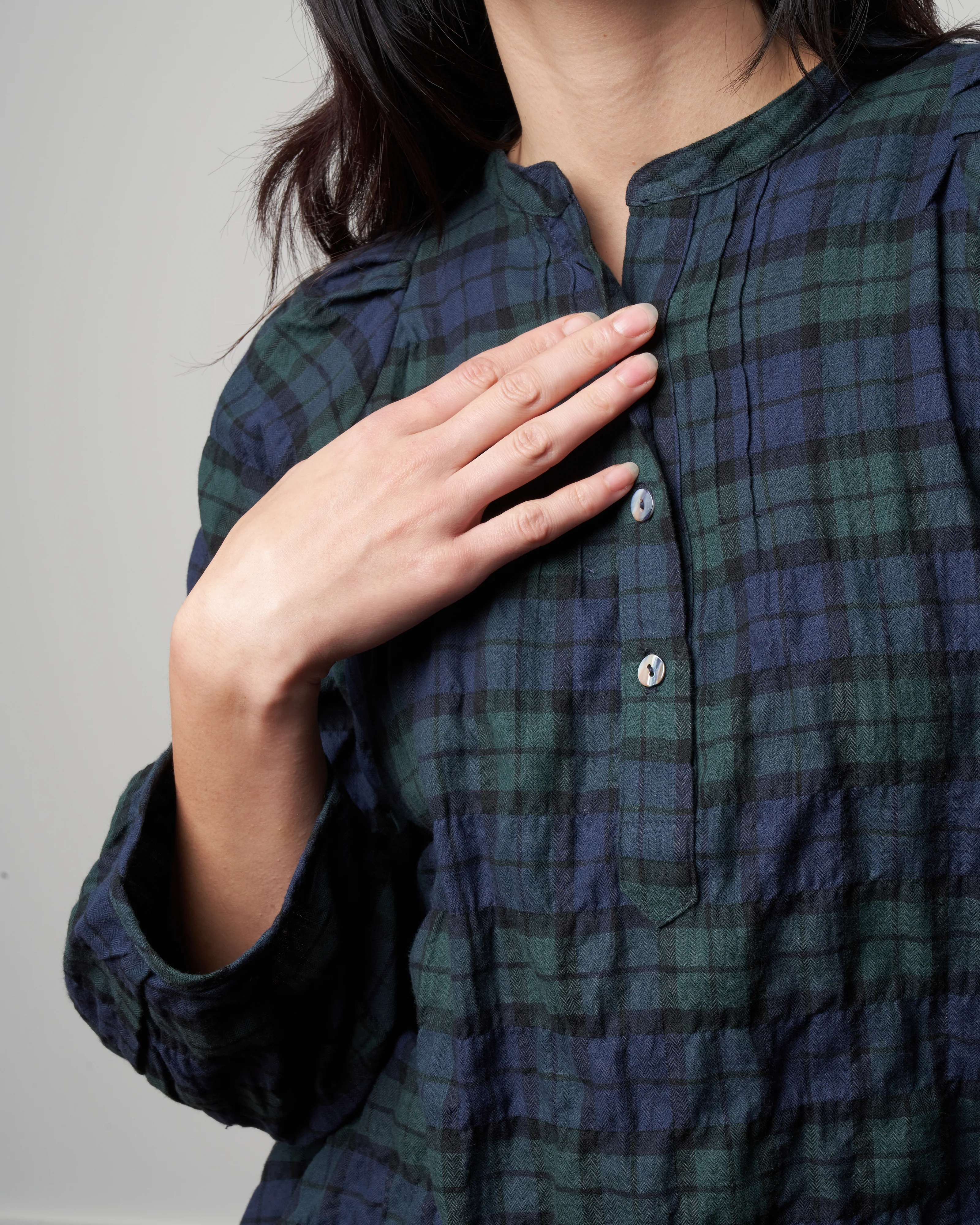 atlin blouse - forest plaid - Image 5