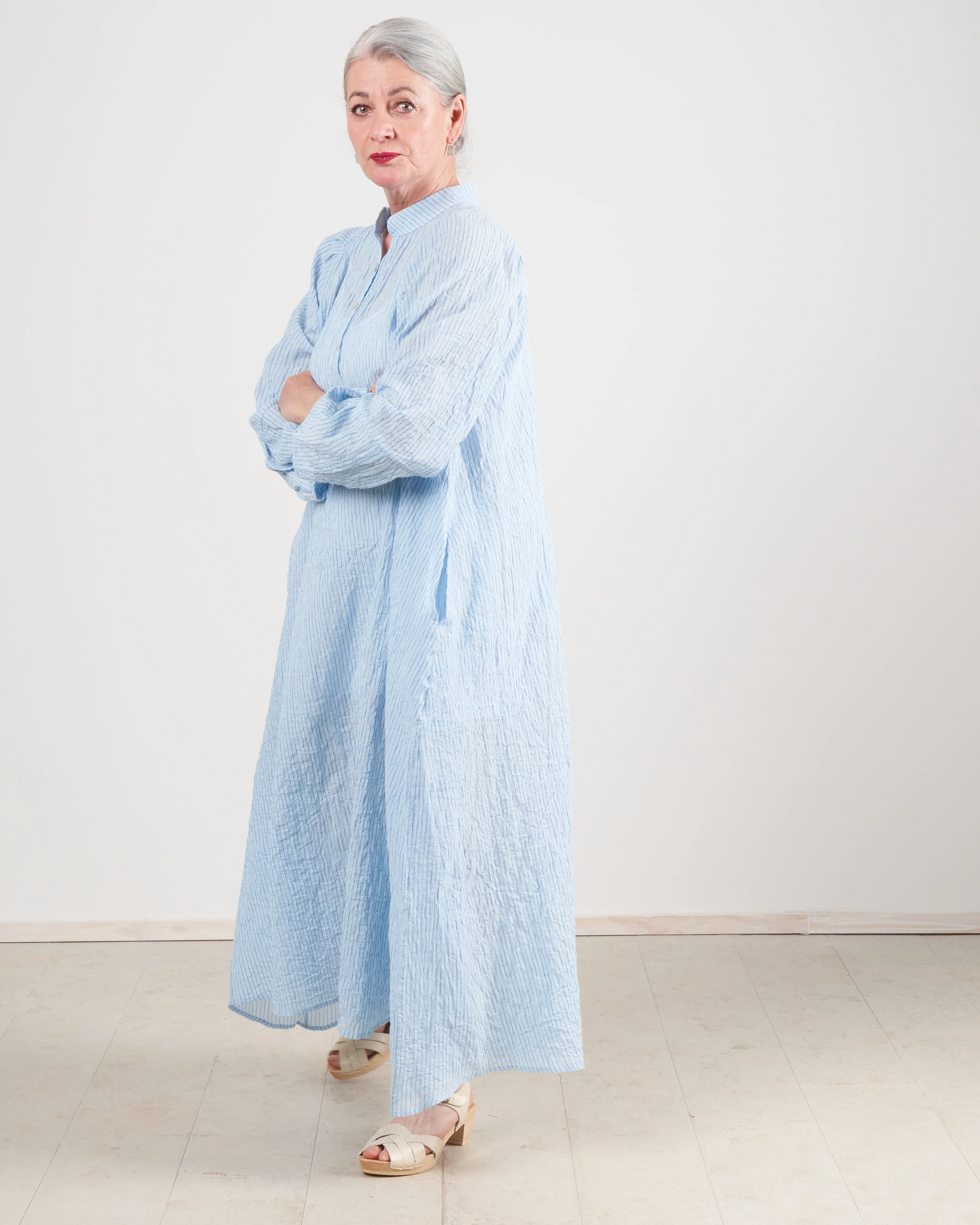 atlin dress - pale bue stripe - Image 2