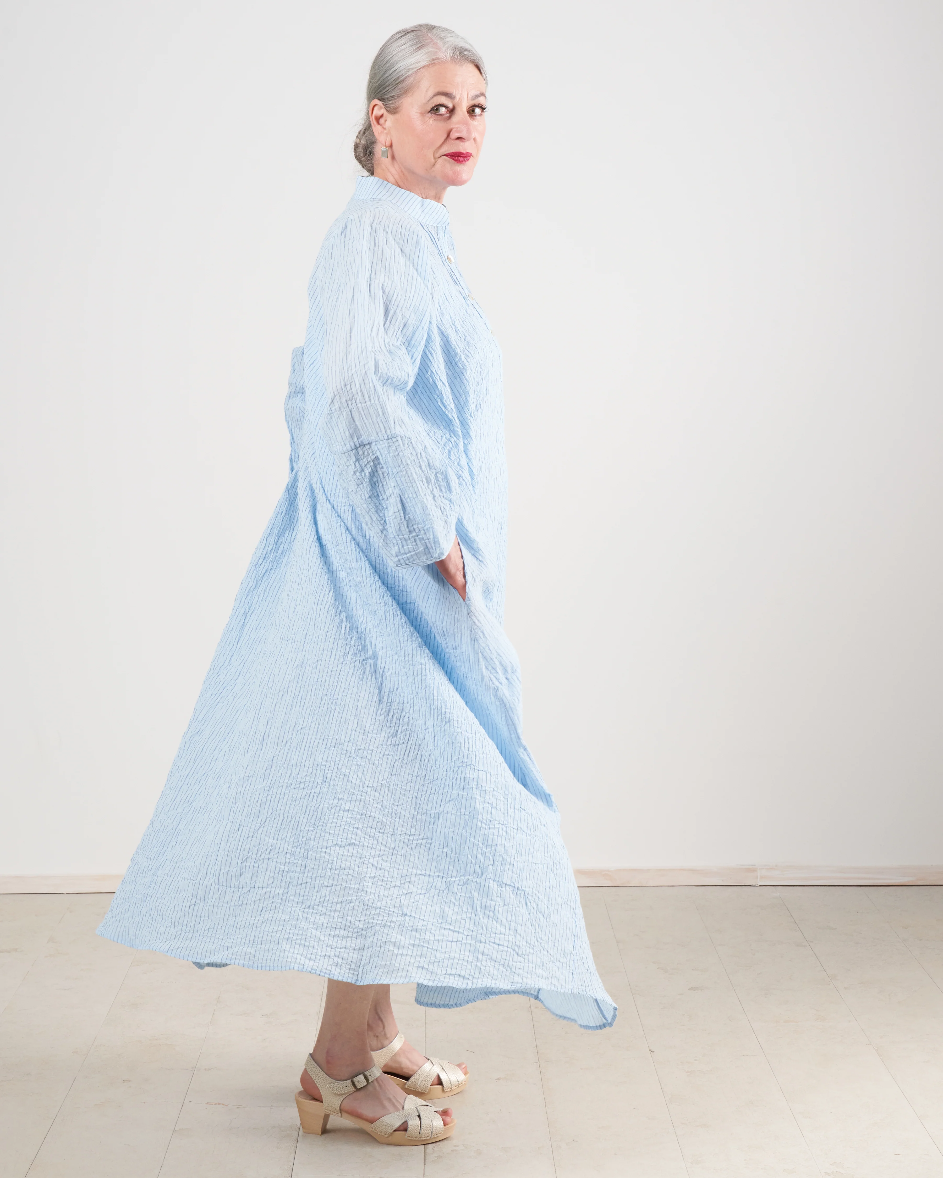atlin dress - pale bue stripe - Image 3