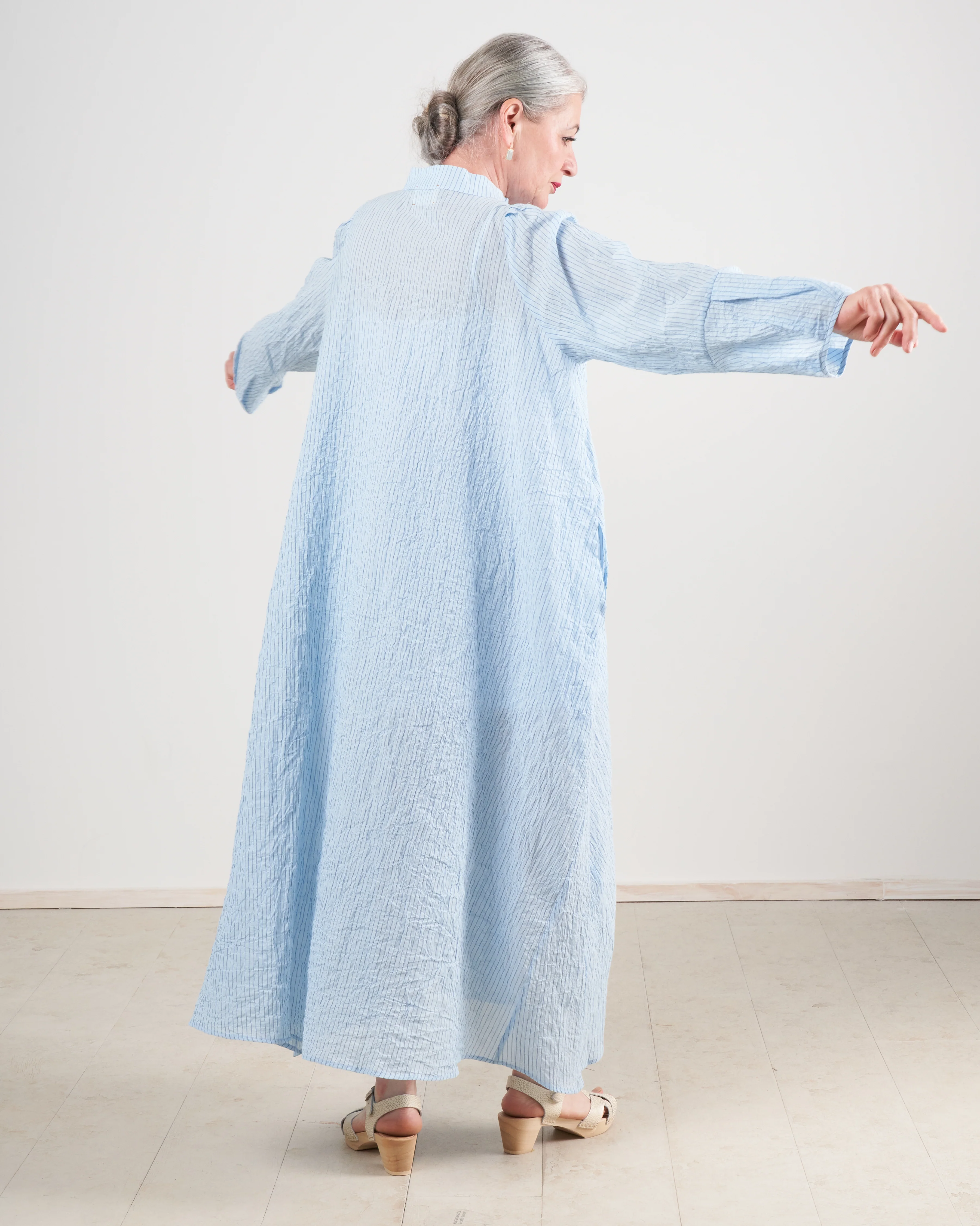 atlin dress - pale bue stripe - Image 4
