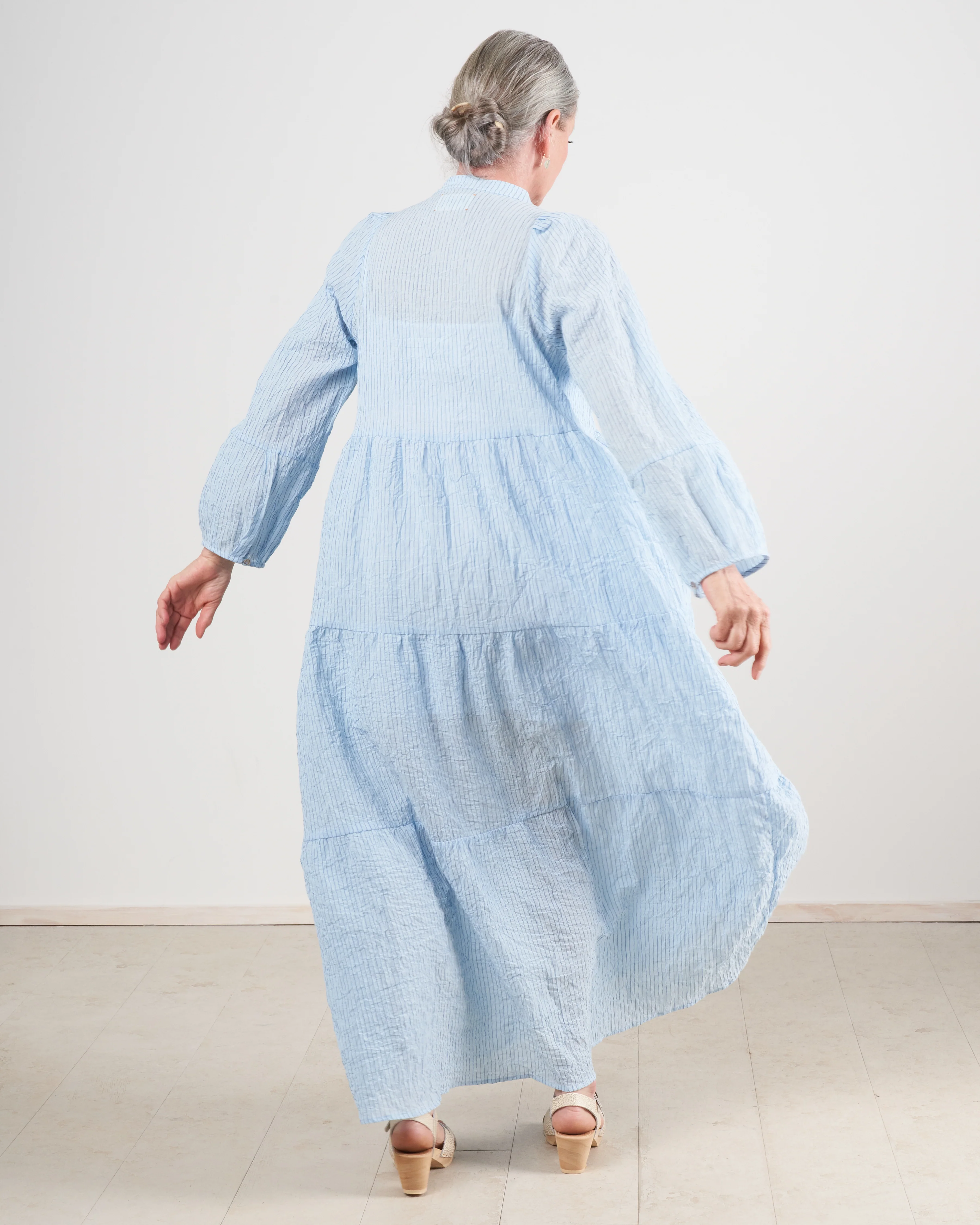 san pancho dress - pale blue stripe - Image 2