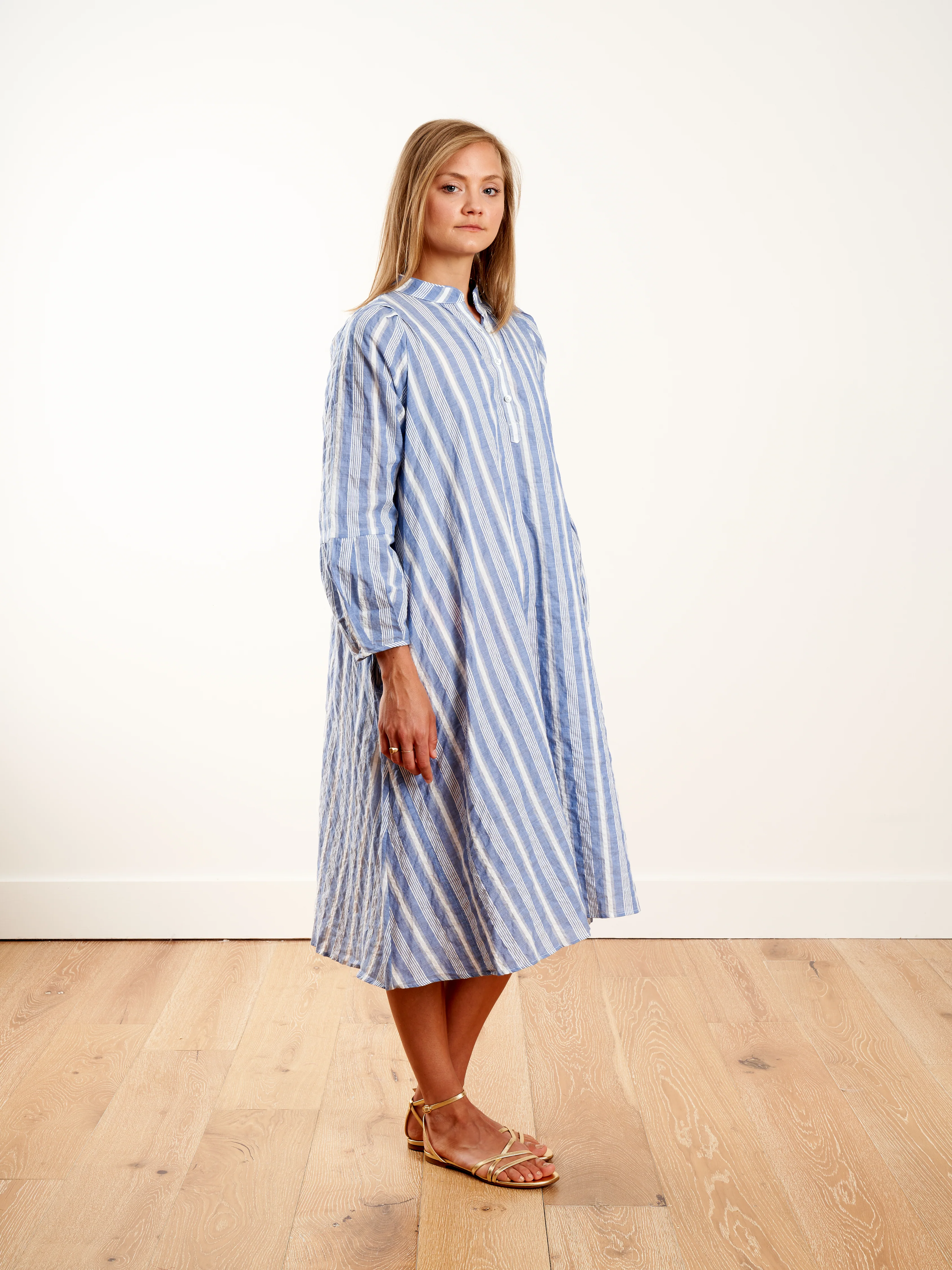 springs dress - blue/white stripe - Image 3