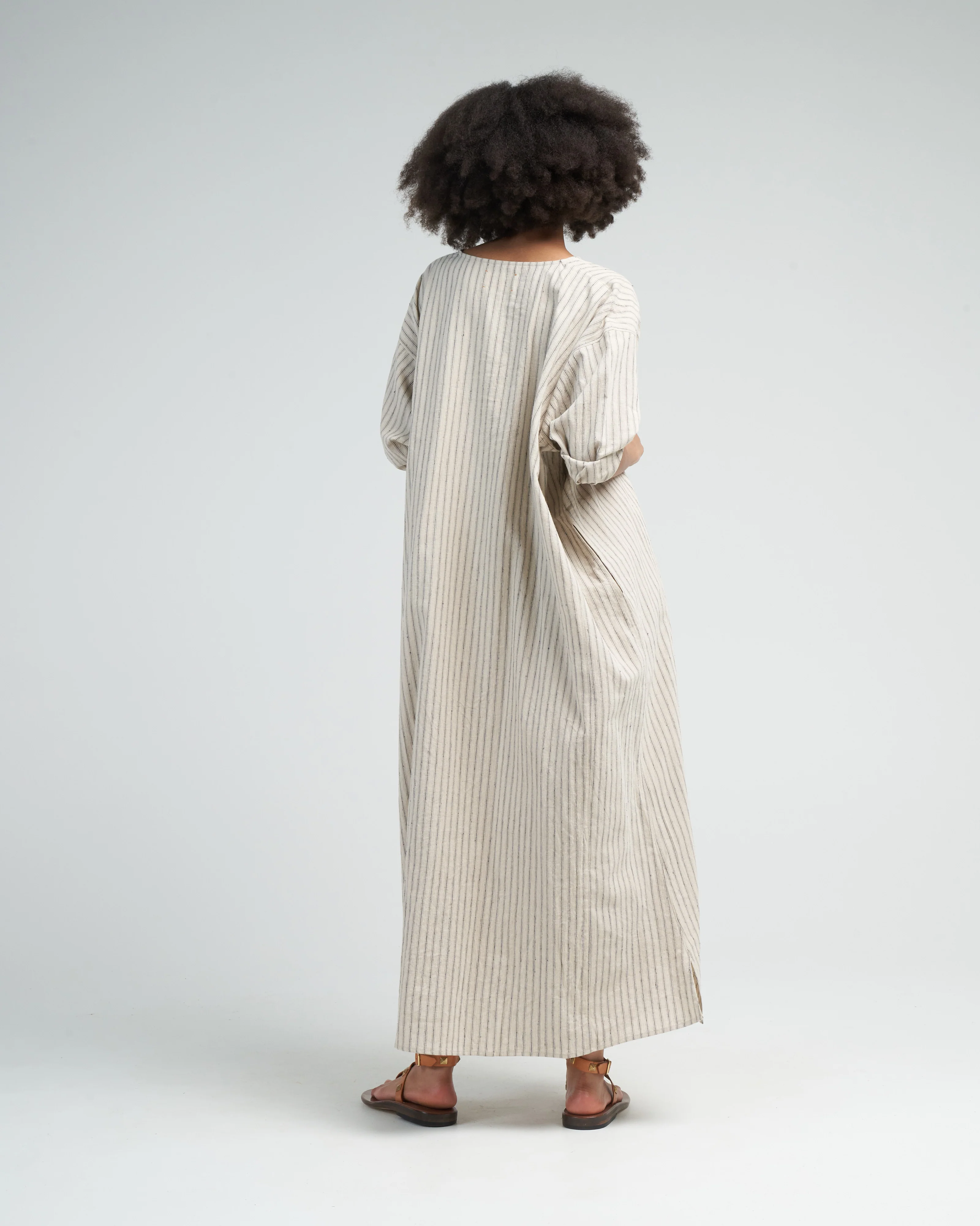 tunis dress - linen stripe - Image 4