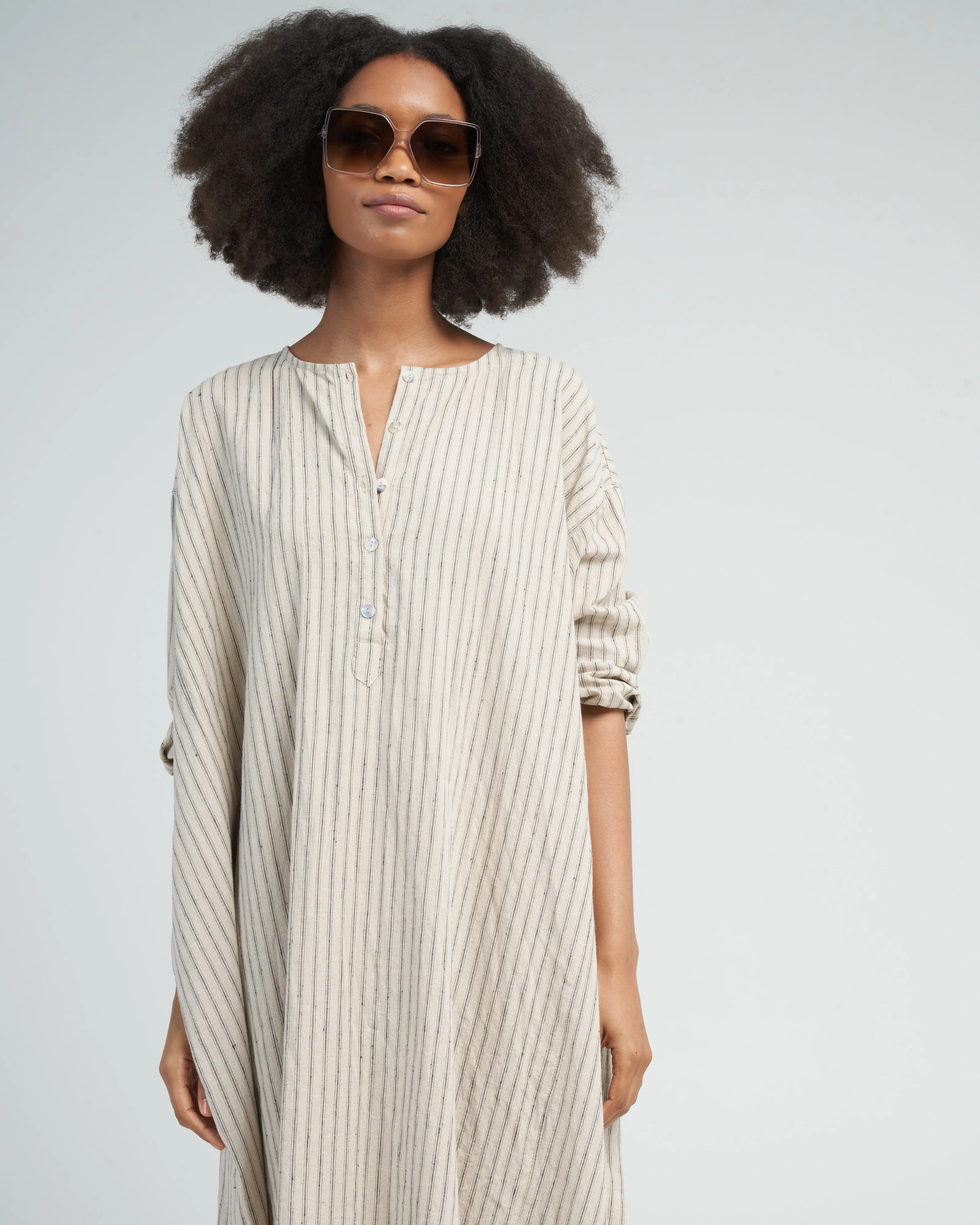 tunis dress - linen stripe - Image 5