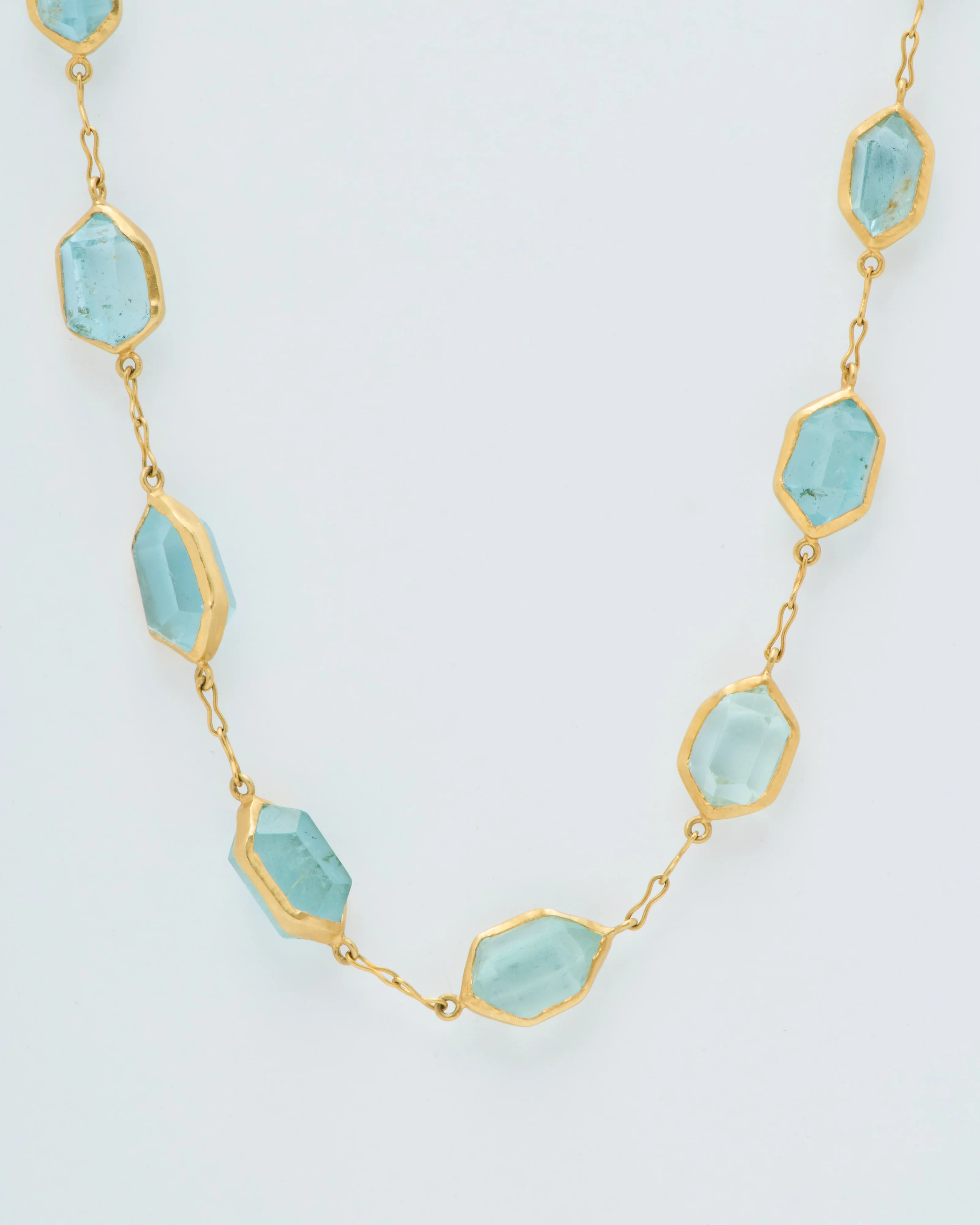 18kt gold cerulean full stone necklace - Image 3