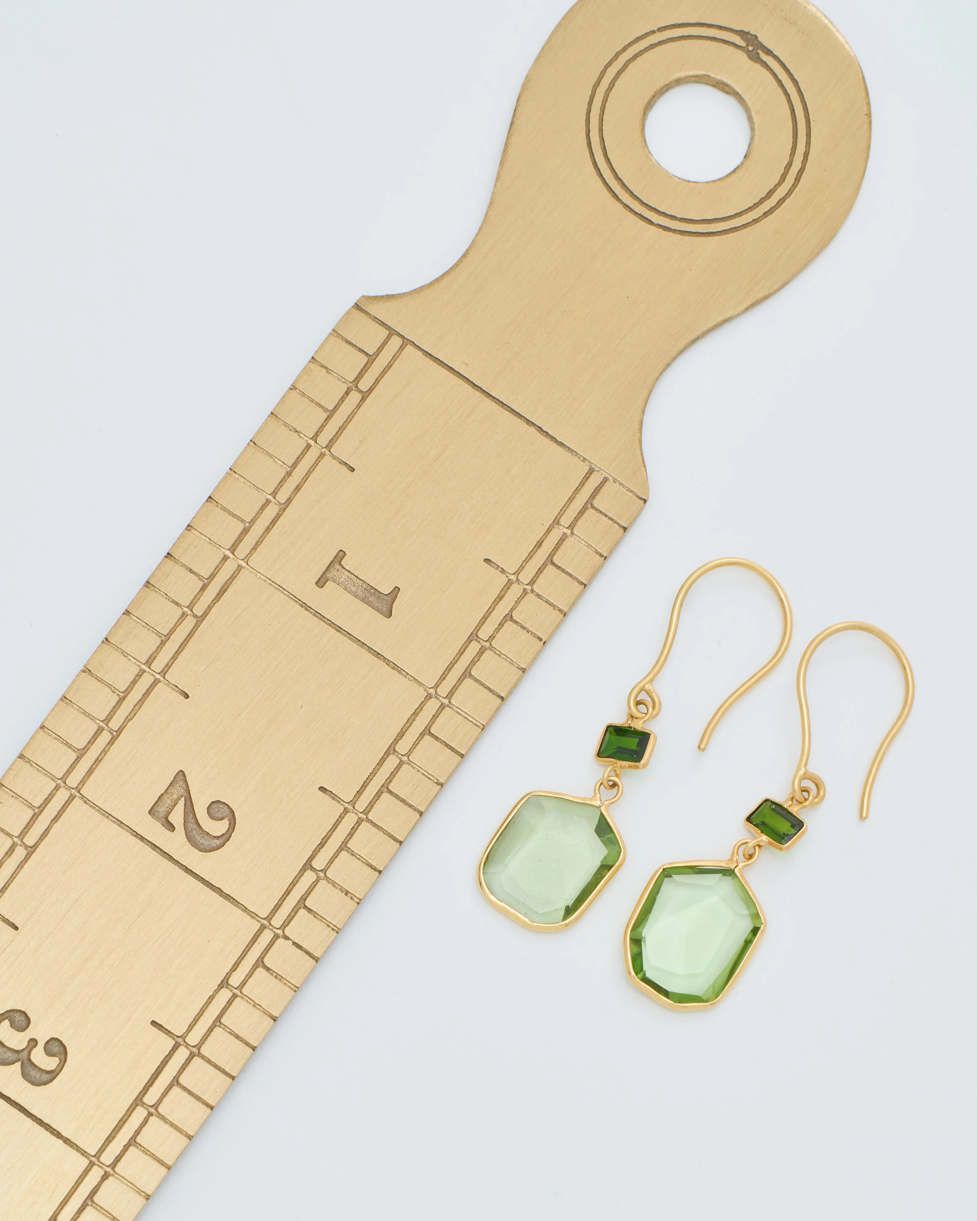18kt gold pstm myanmar tender double drop earrings - Image 6