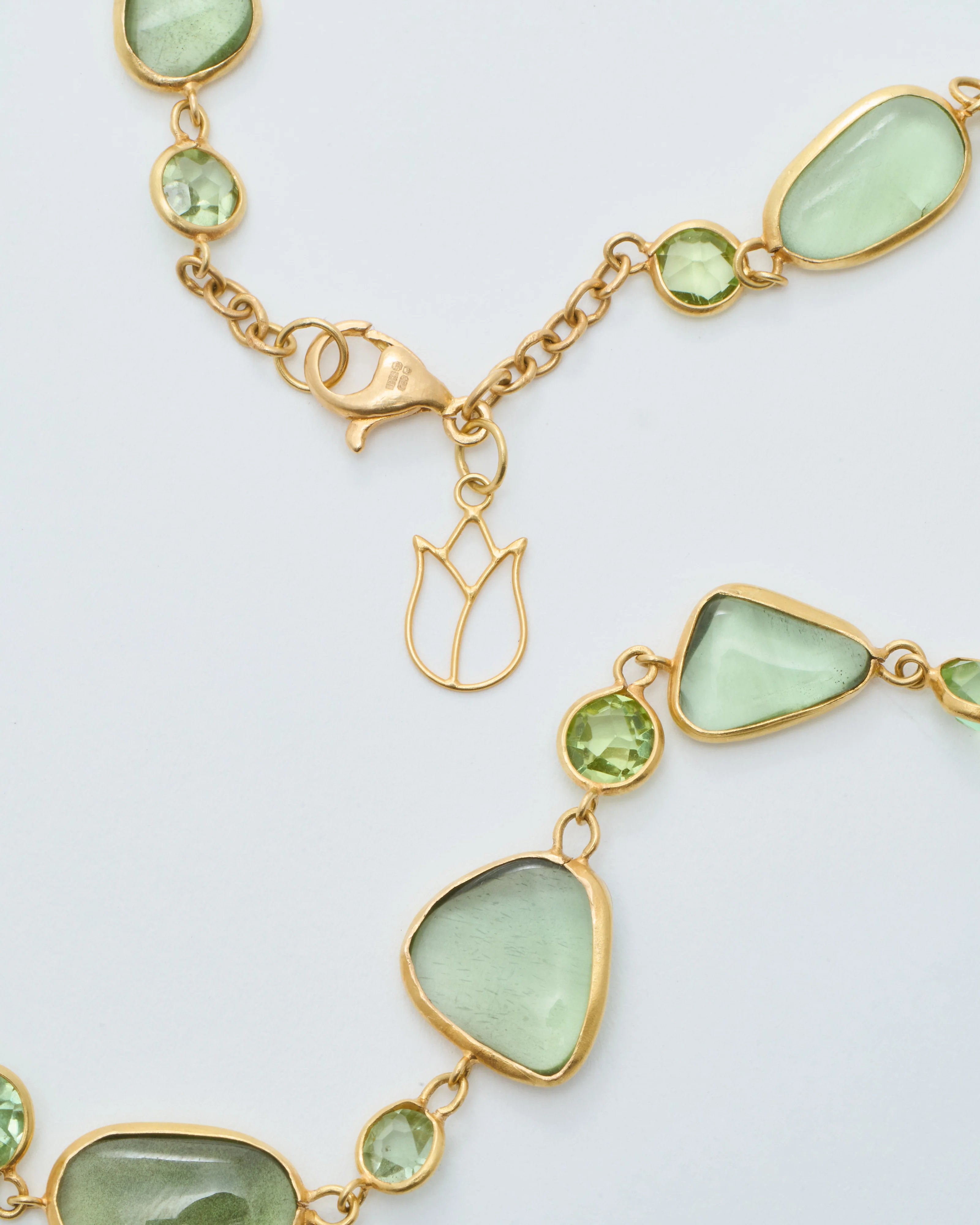 18kt gold pstm myanmar tender full stone necklace - Image 4