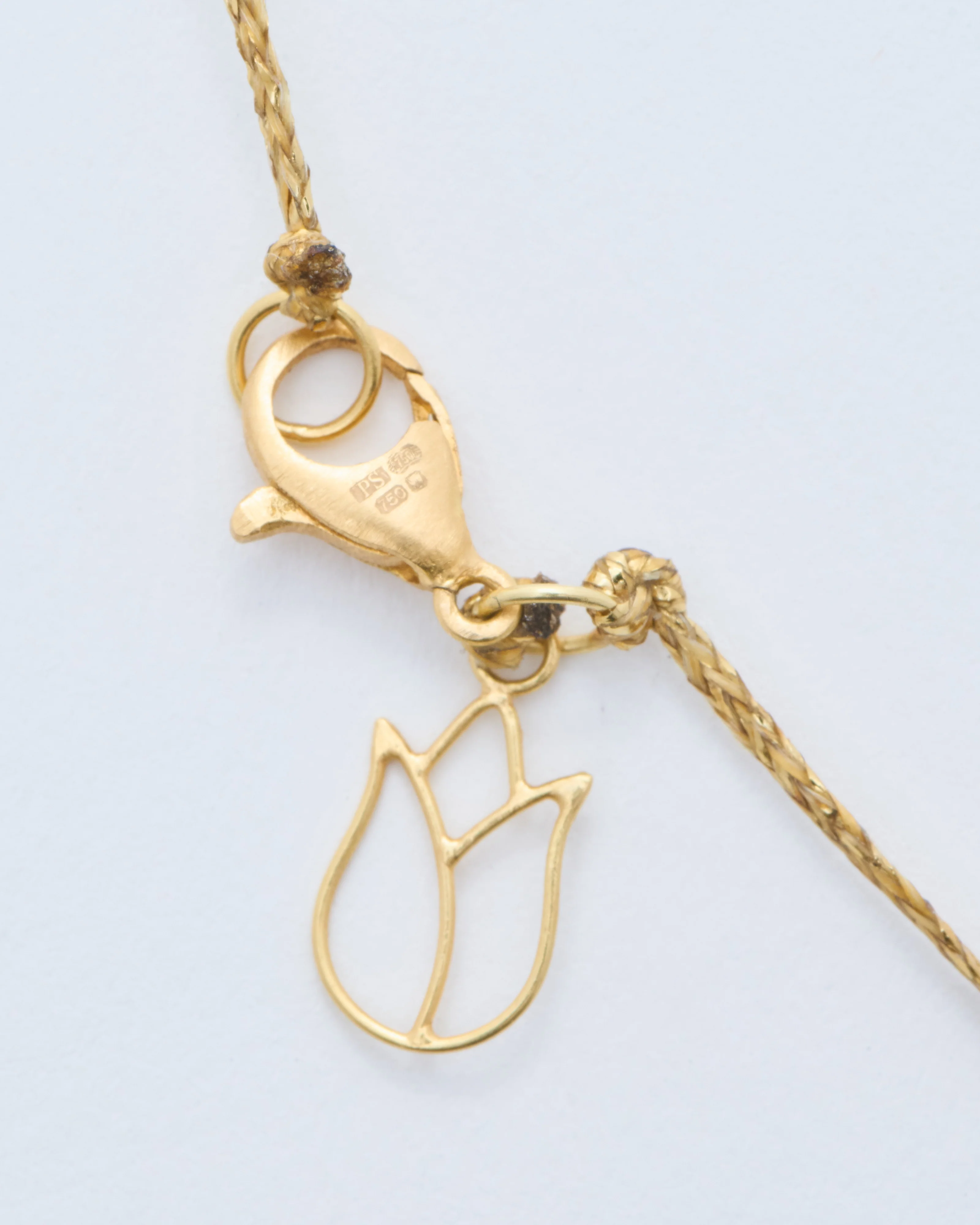 18kt gold pstm myanmar tender triple pendants on cord - Image 7