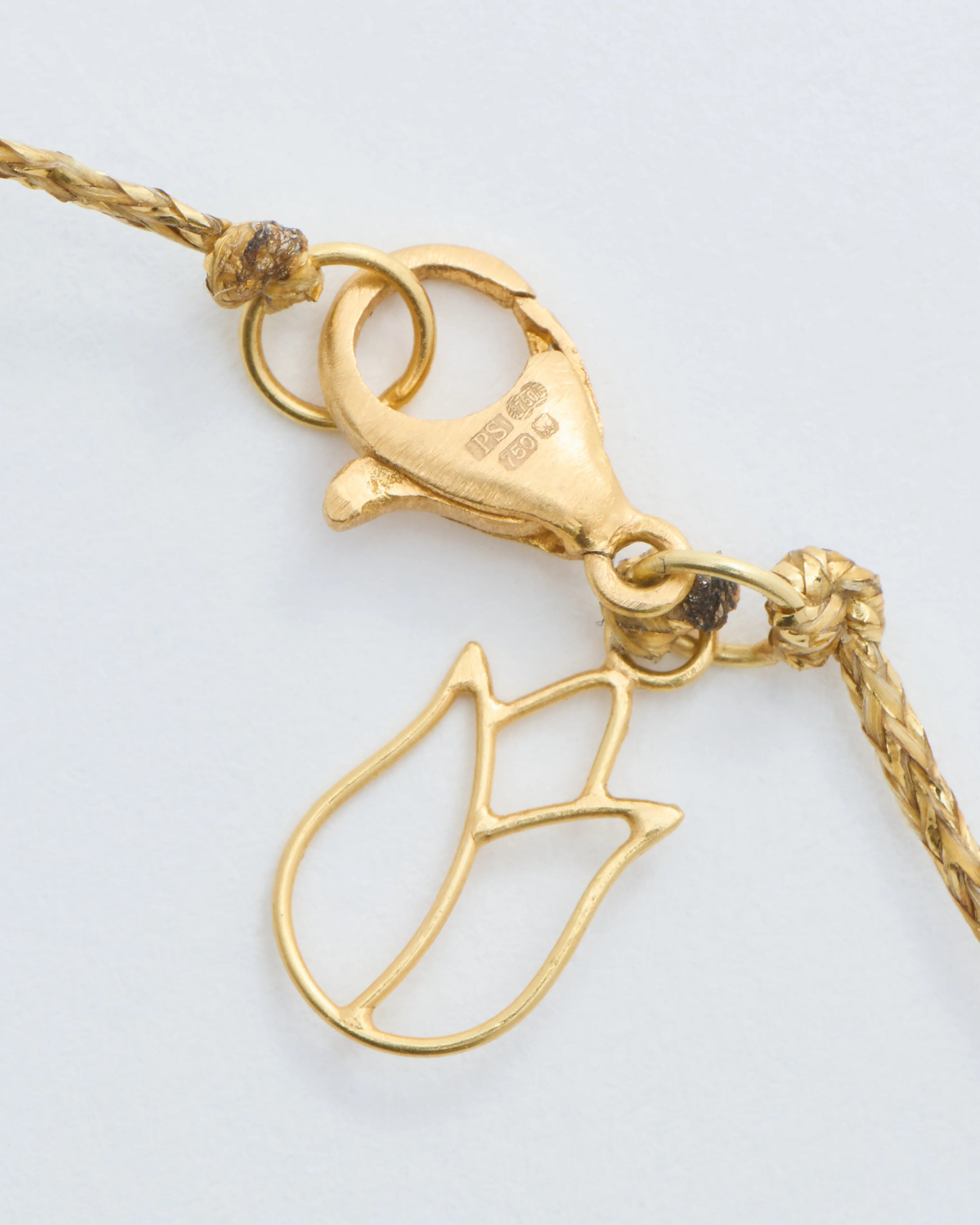 18kt gold pstm myanmar tender triple pendants on cord - Image 8