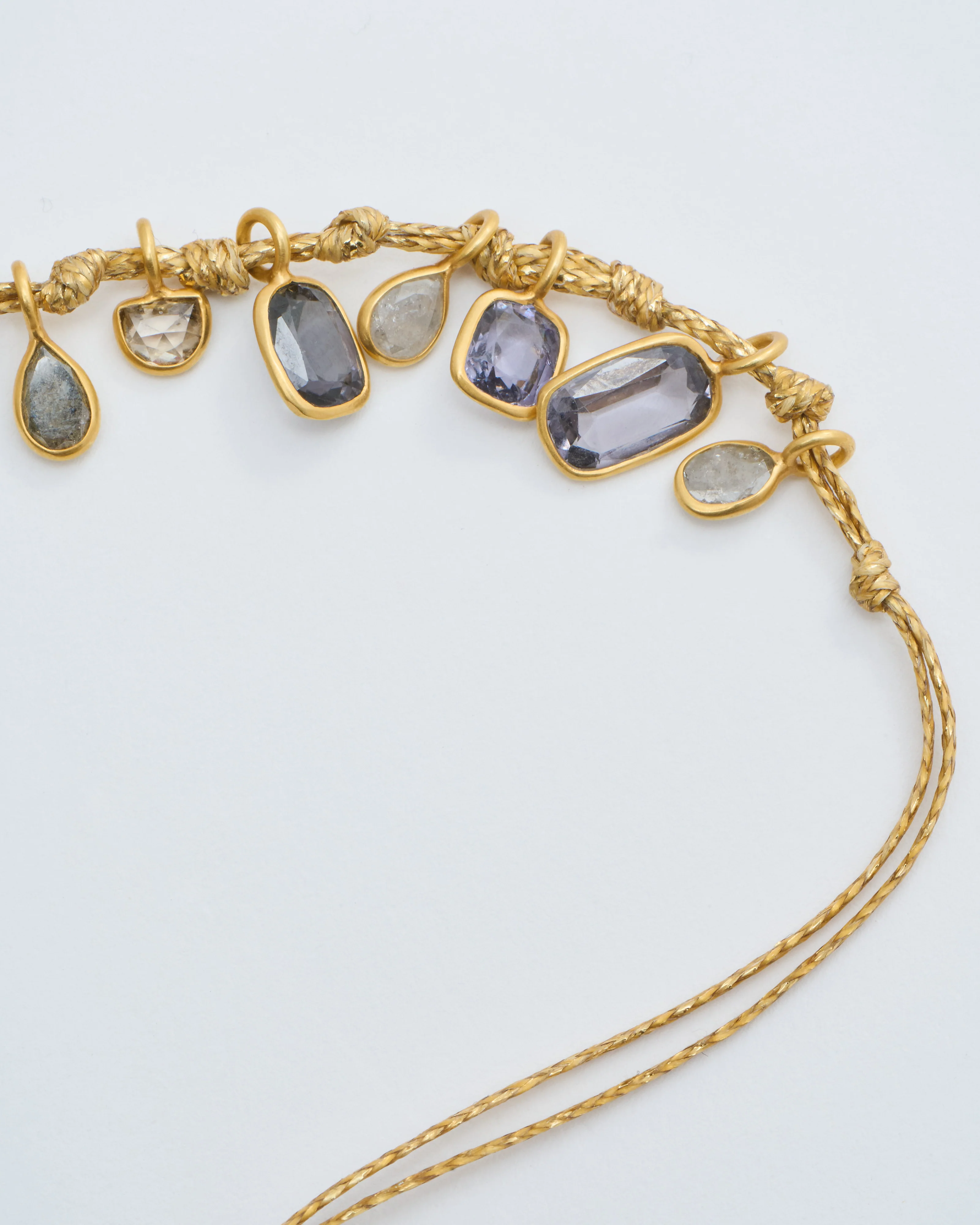 18kt gold the middle path 15 stone necklace on cord - Image 5