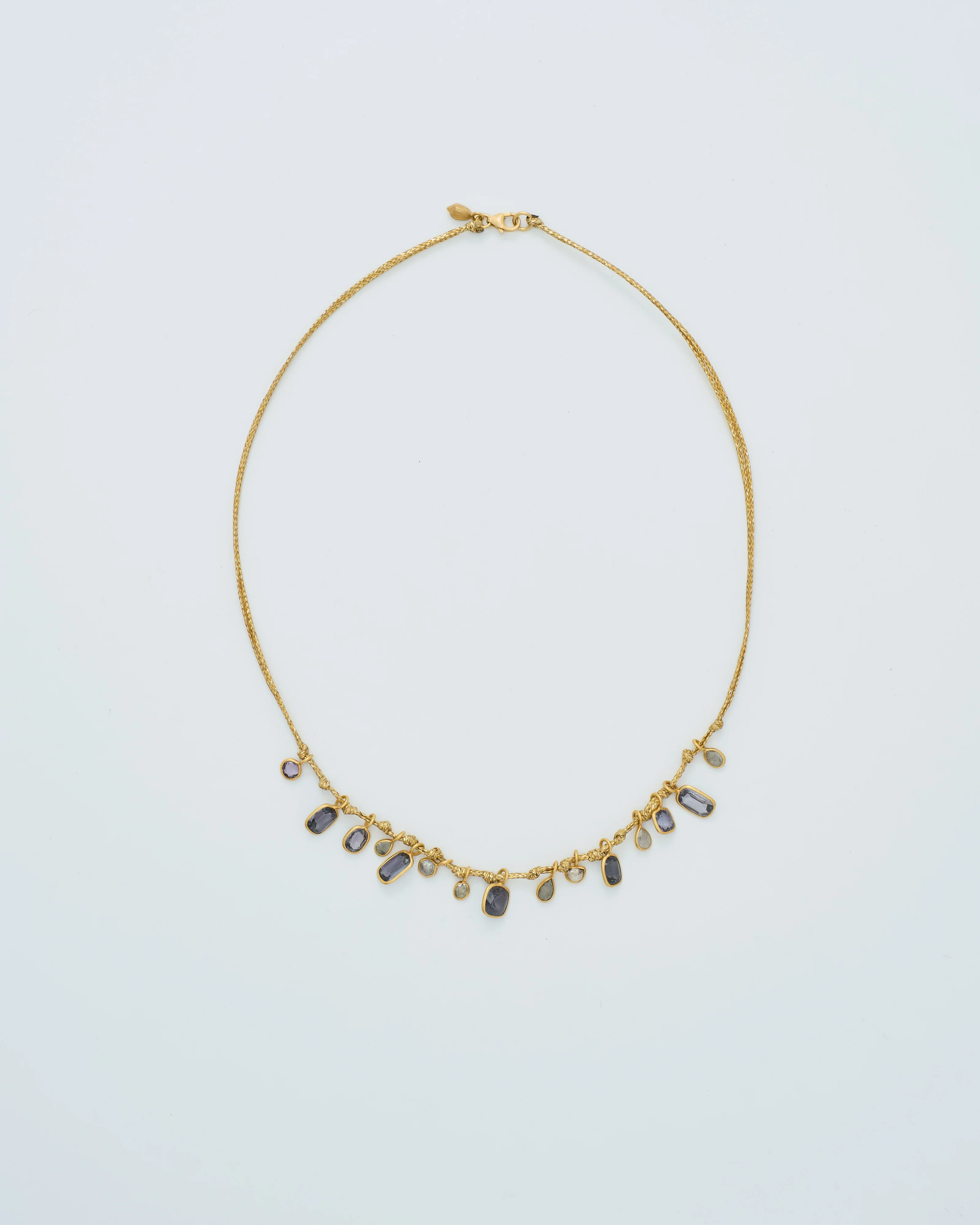 18kt gold the middle path 15 stone necklace on cord - Image 7