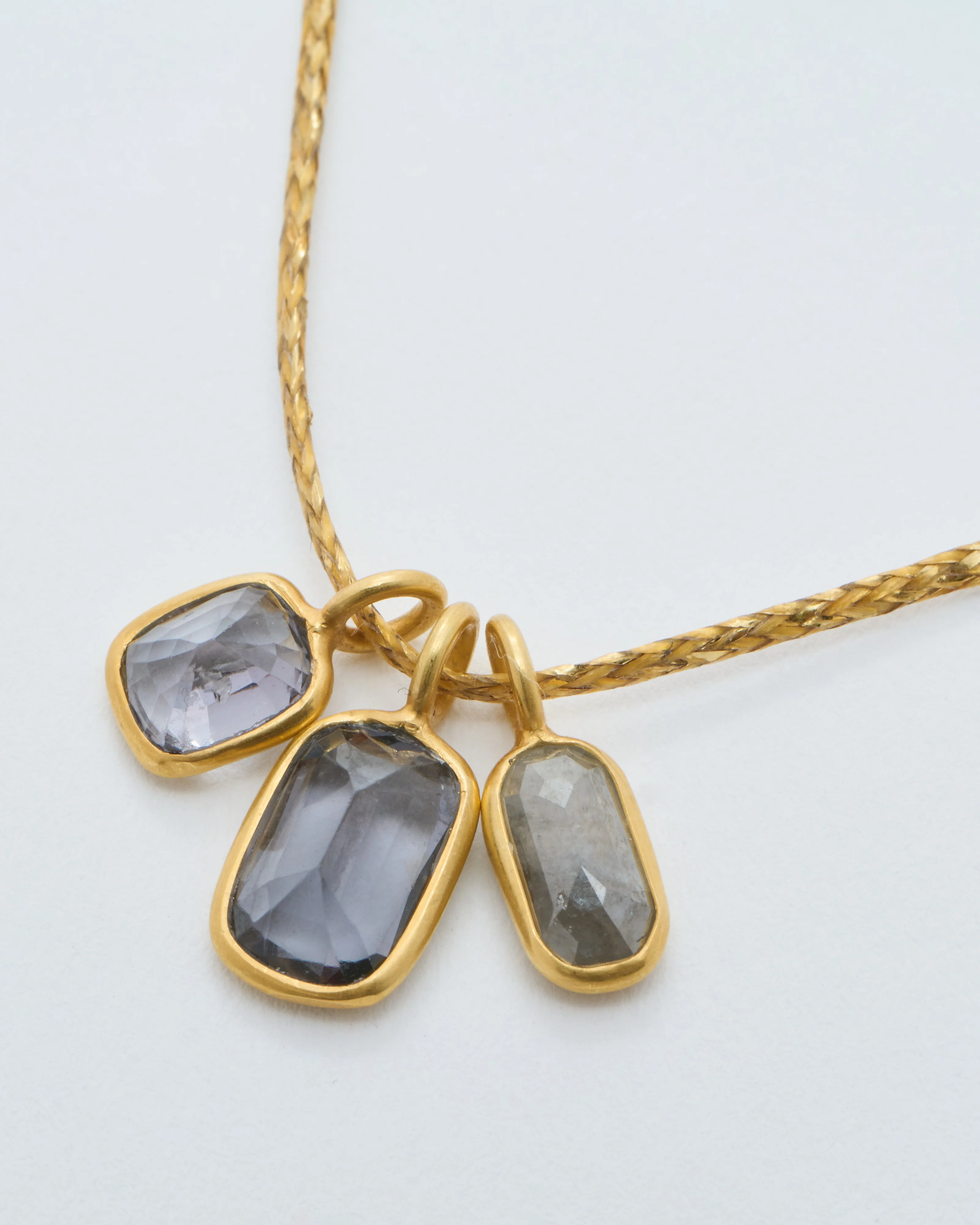 18kt gold the middle path colette set triple pendants on cord - Image 5