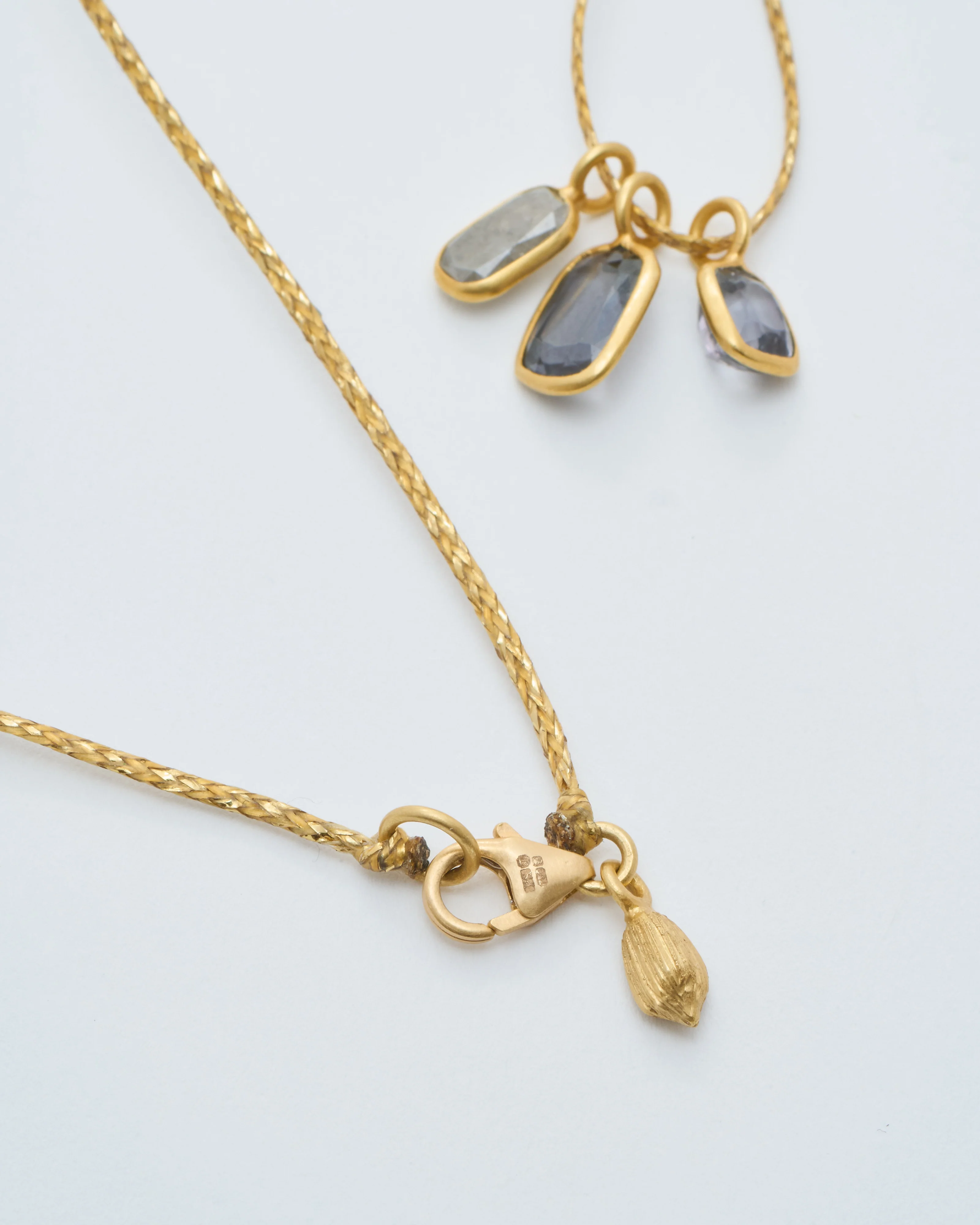 18kt gold the middle path colette set triple pendants on cord - Image 6