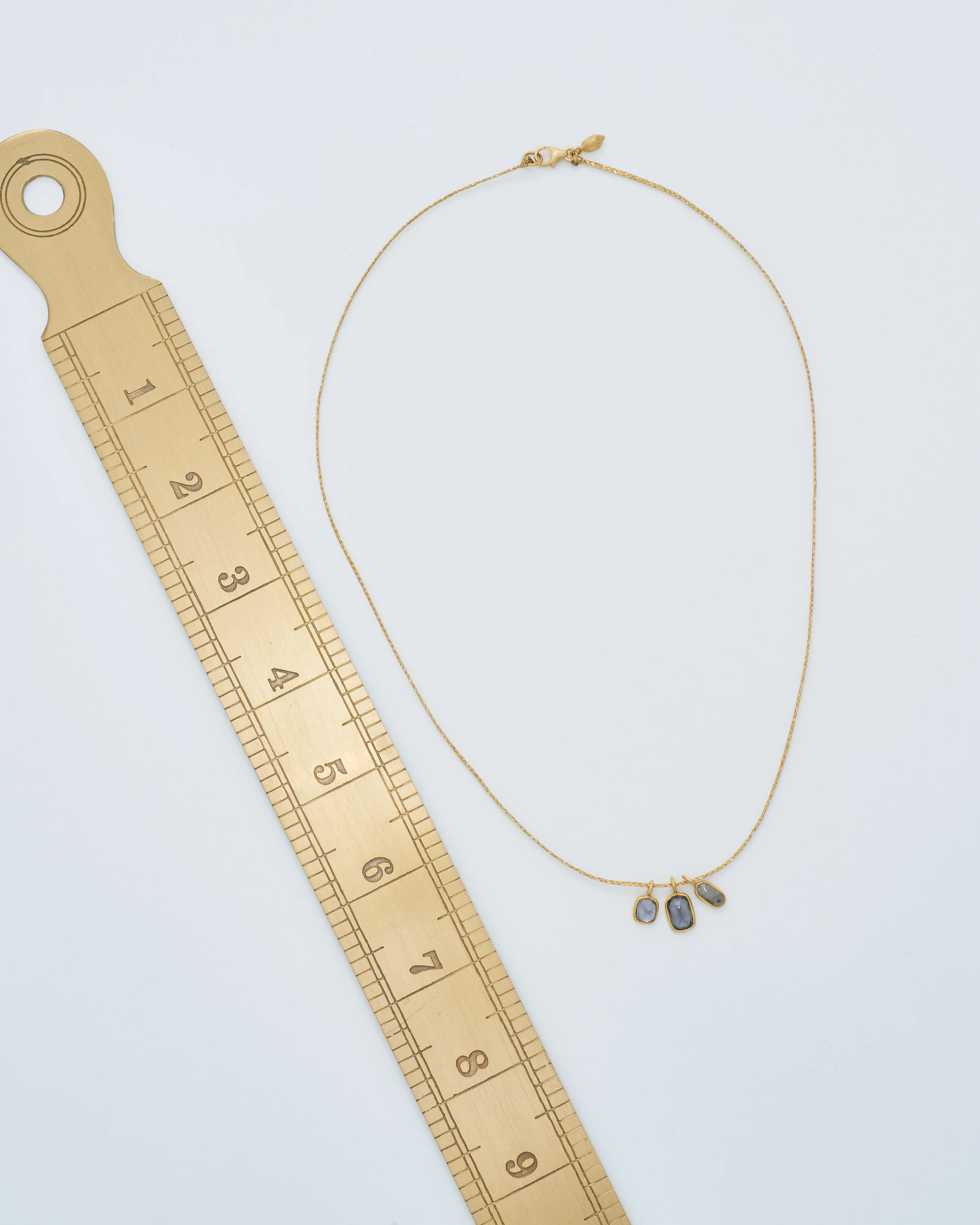 18kt gold the middle path colette set triple pendants on cord - Image 8