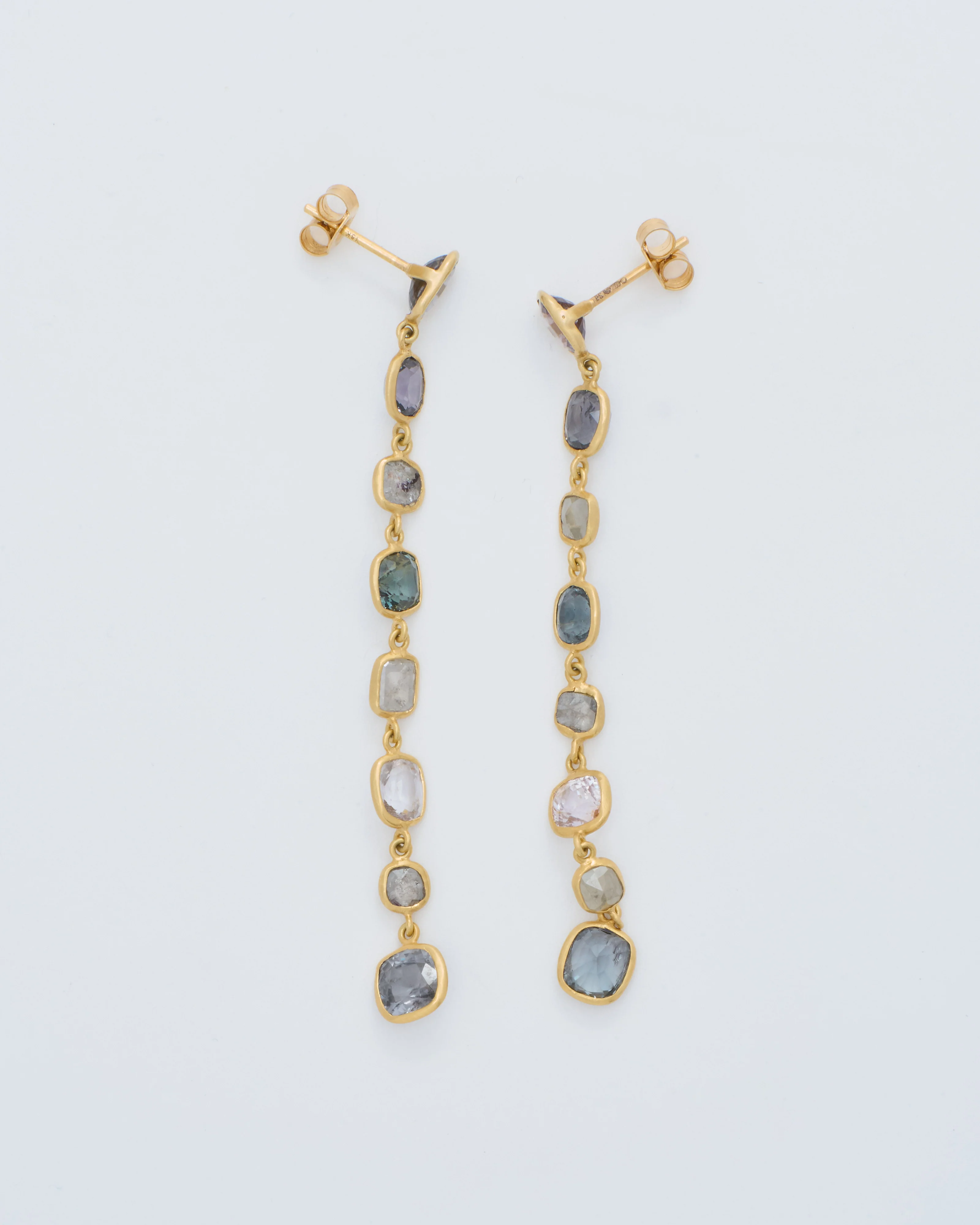 18kt gold the middle path stud & seven drop earrings - Image 3