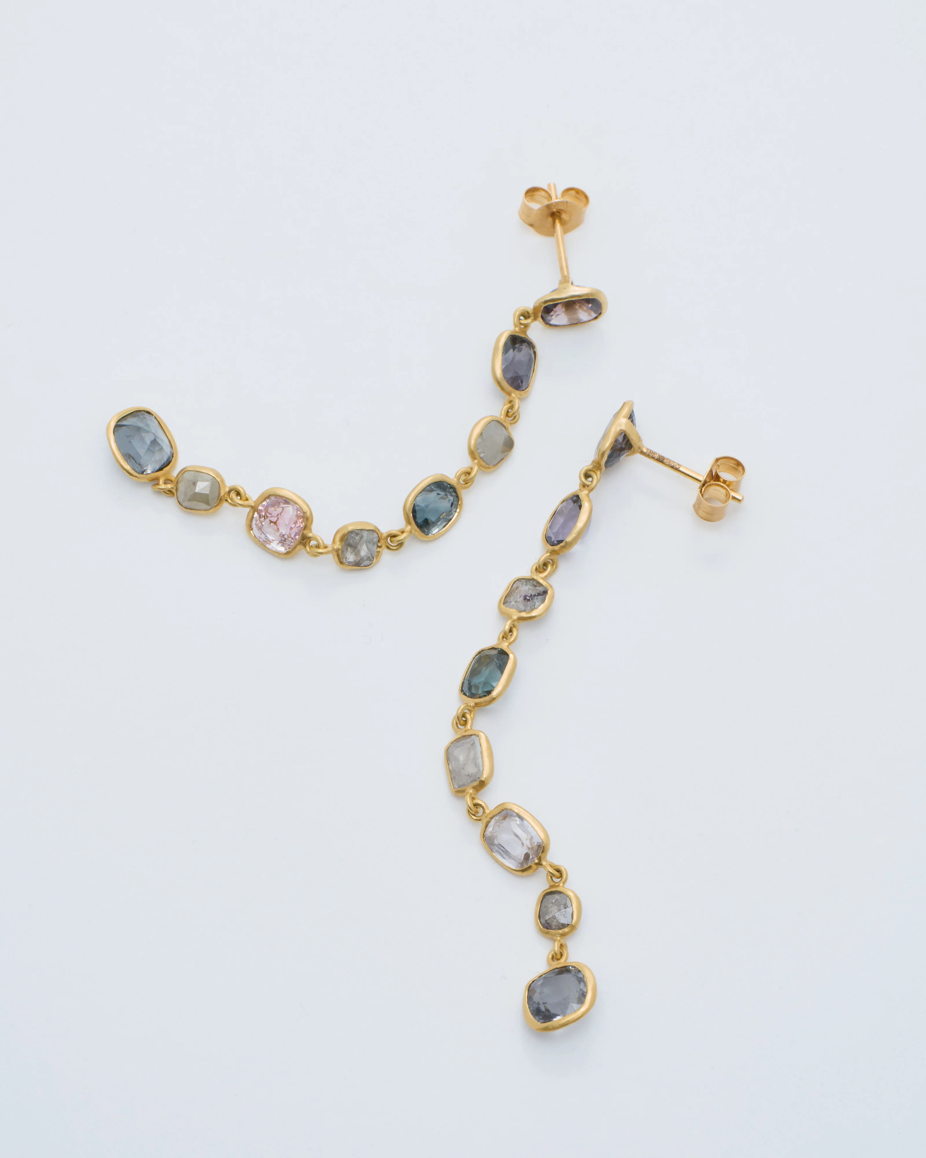 18kt gold the middle path stud & seven drop earrings - Image 4