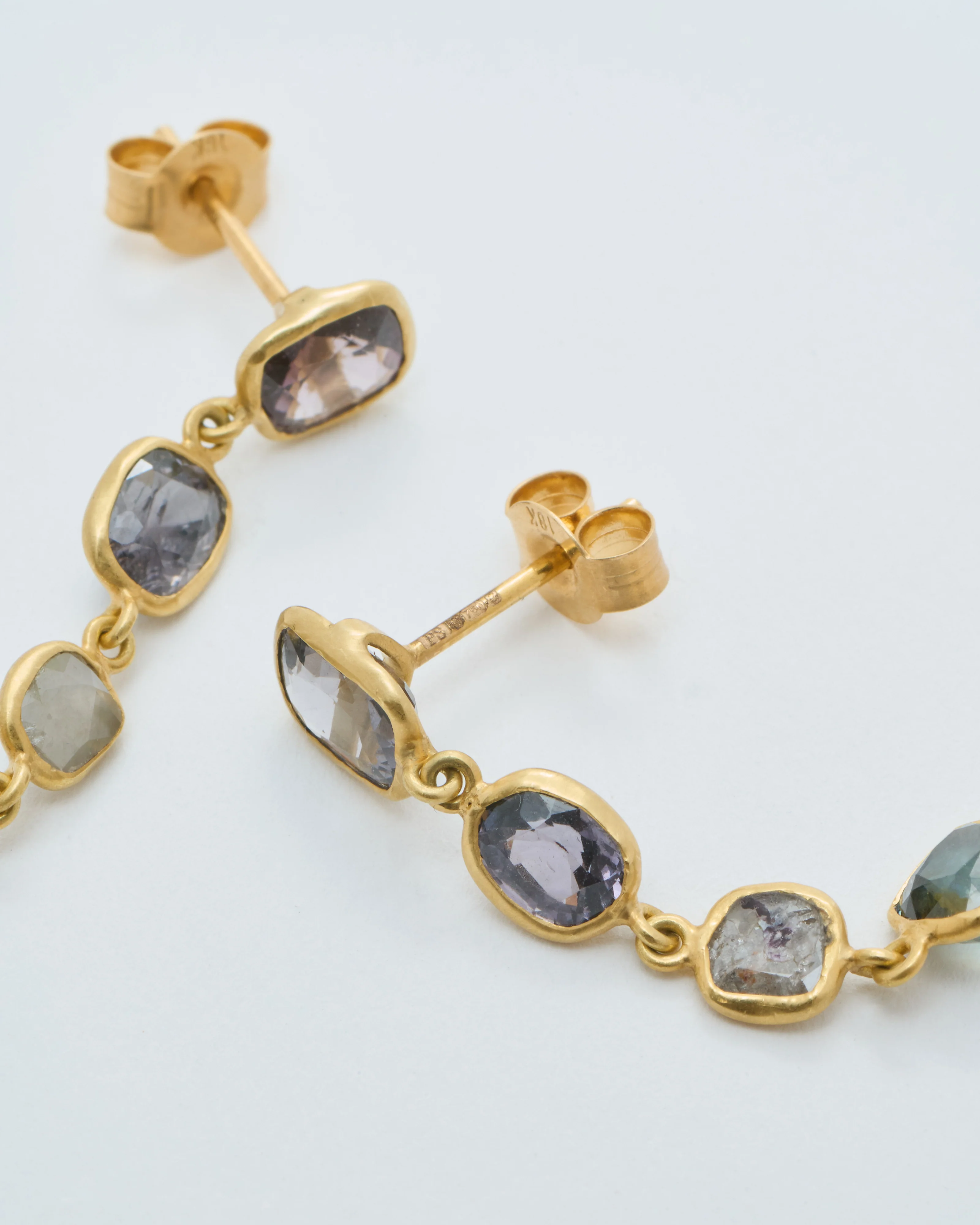 18kt gold the middle path stud & seven drop earrings - Image 5