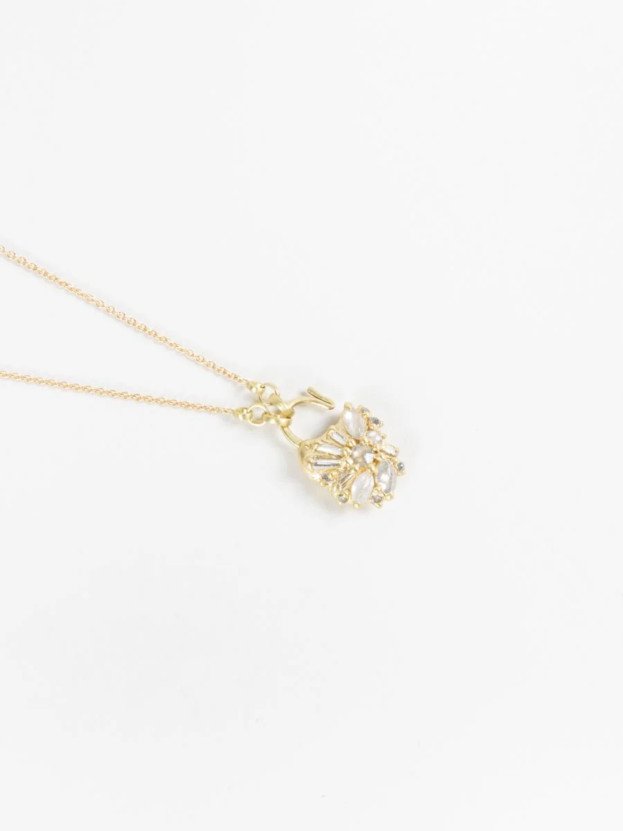 diamond padlock necklace - Image 2