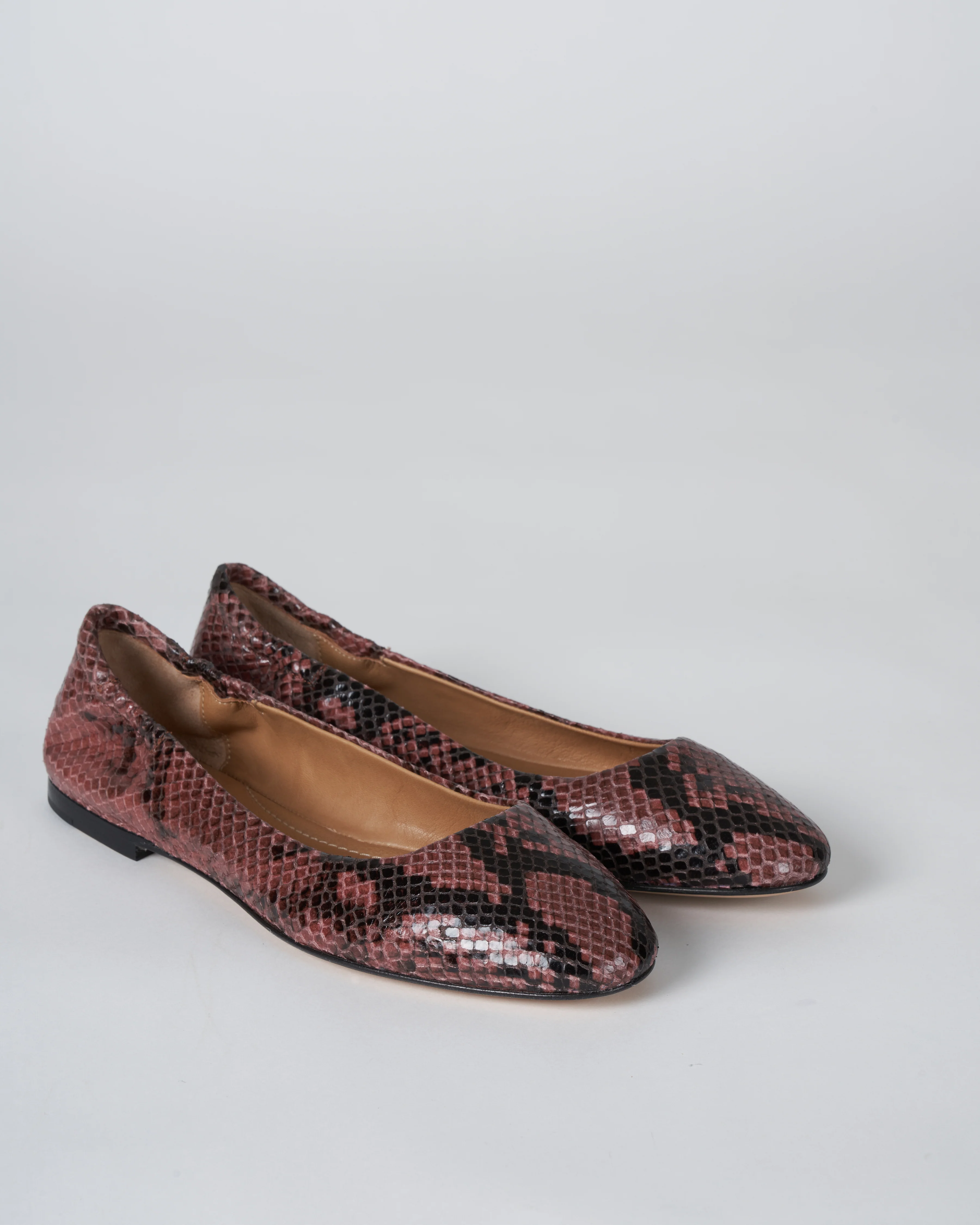 ballet flat - pink snake