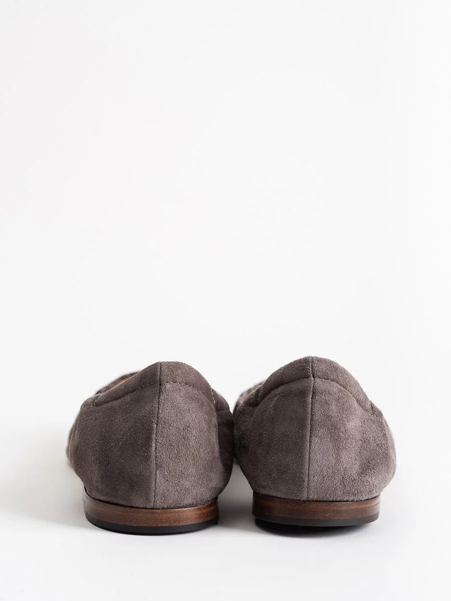 ruched flat - taupe suede - Image 4