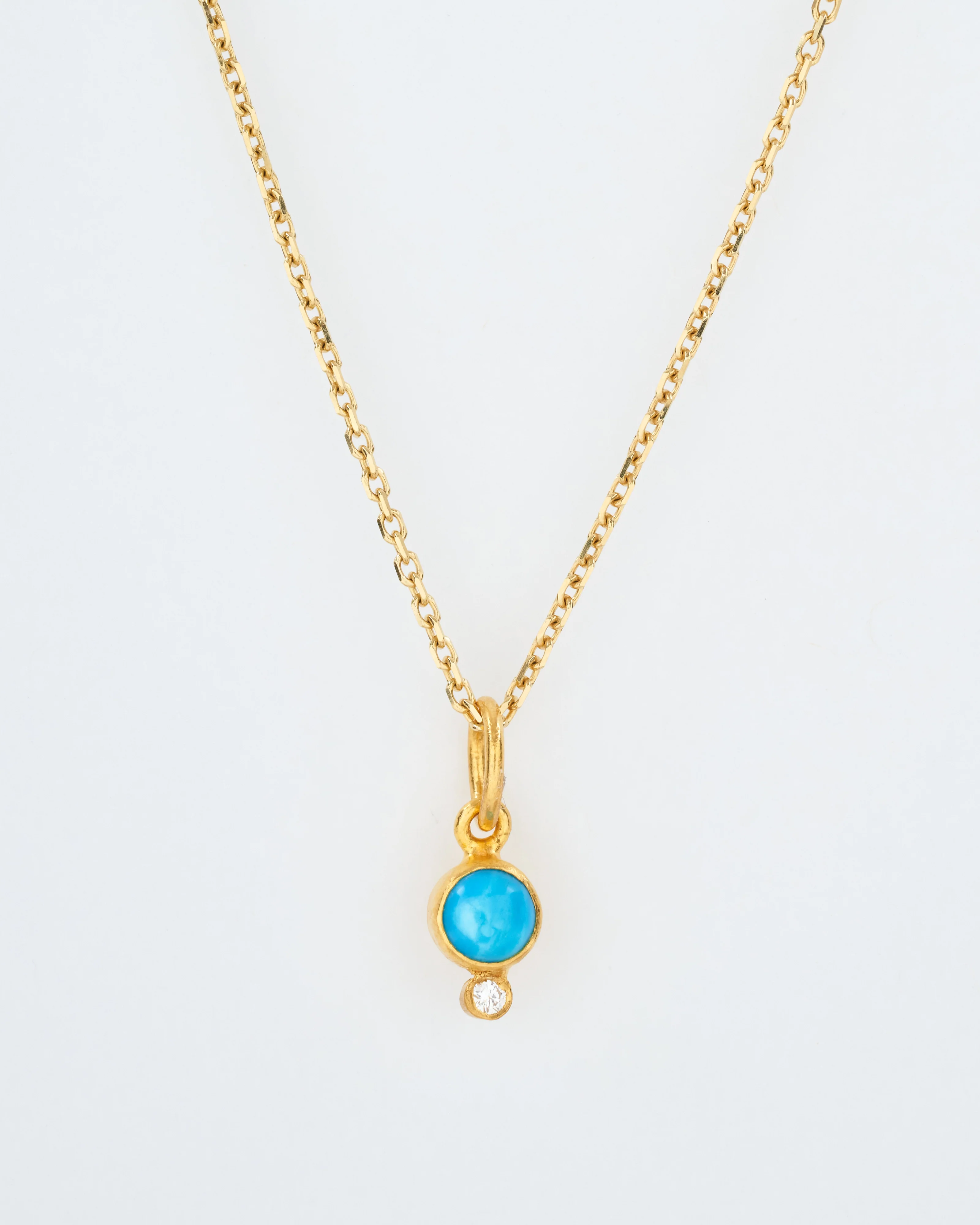 small turquoise pendant with diamond - Image 2