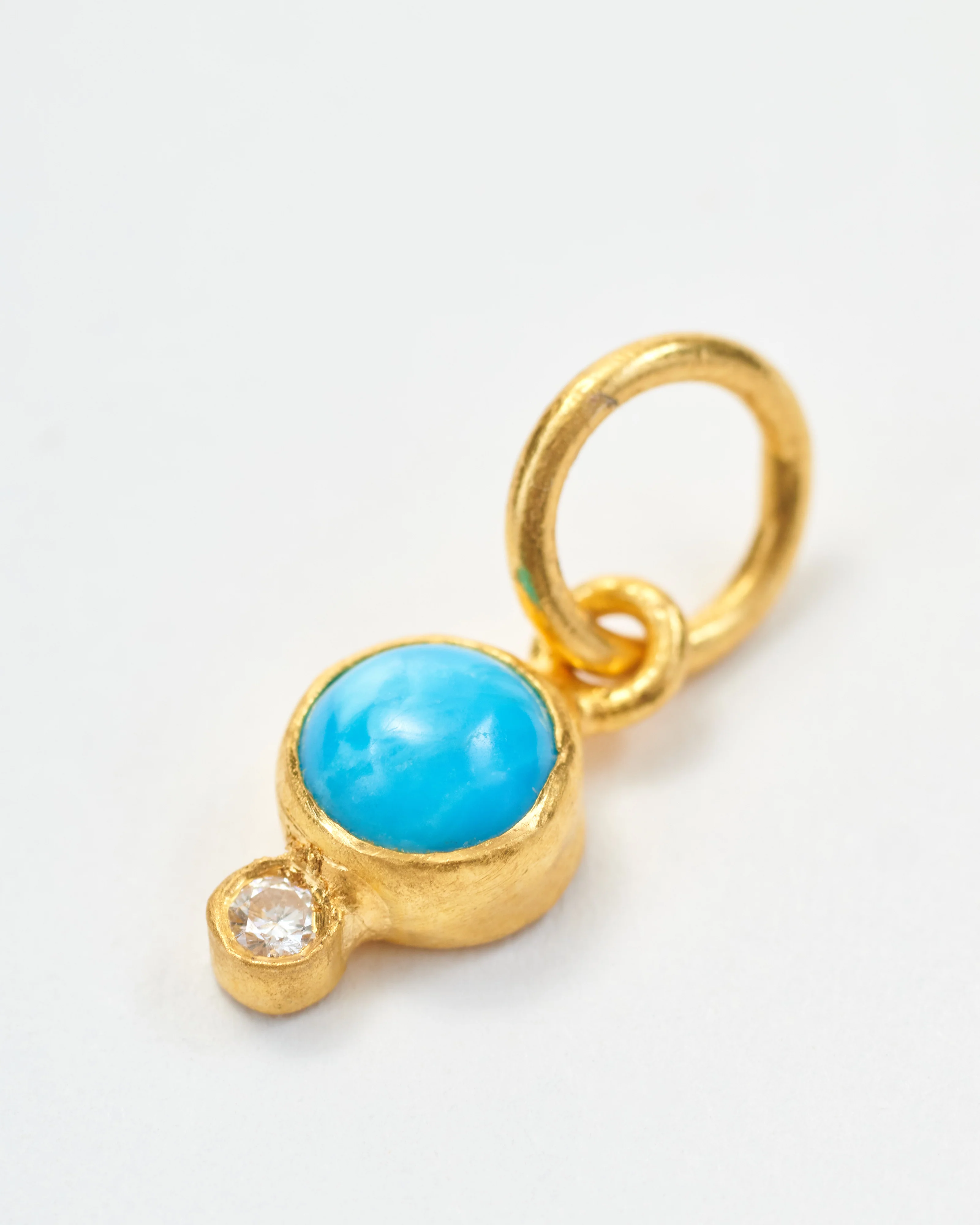 small turquoise pendant with diamond - Image 3