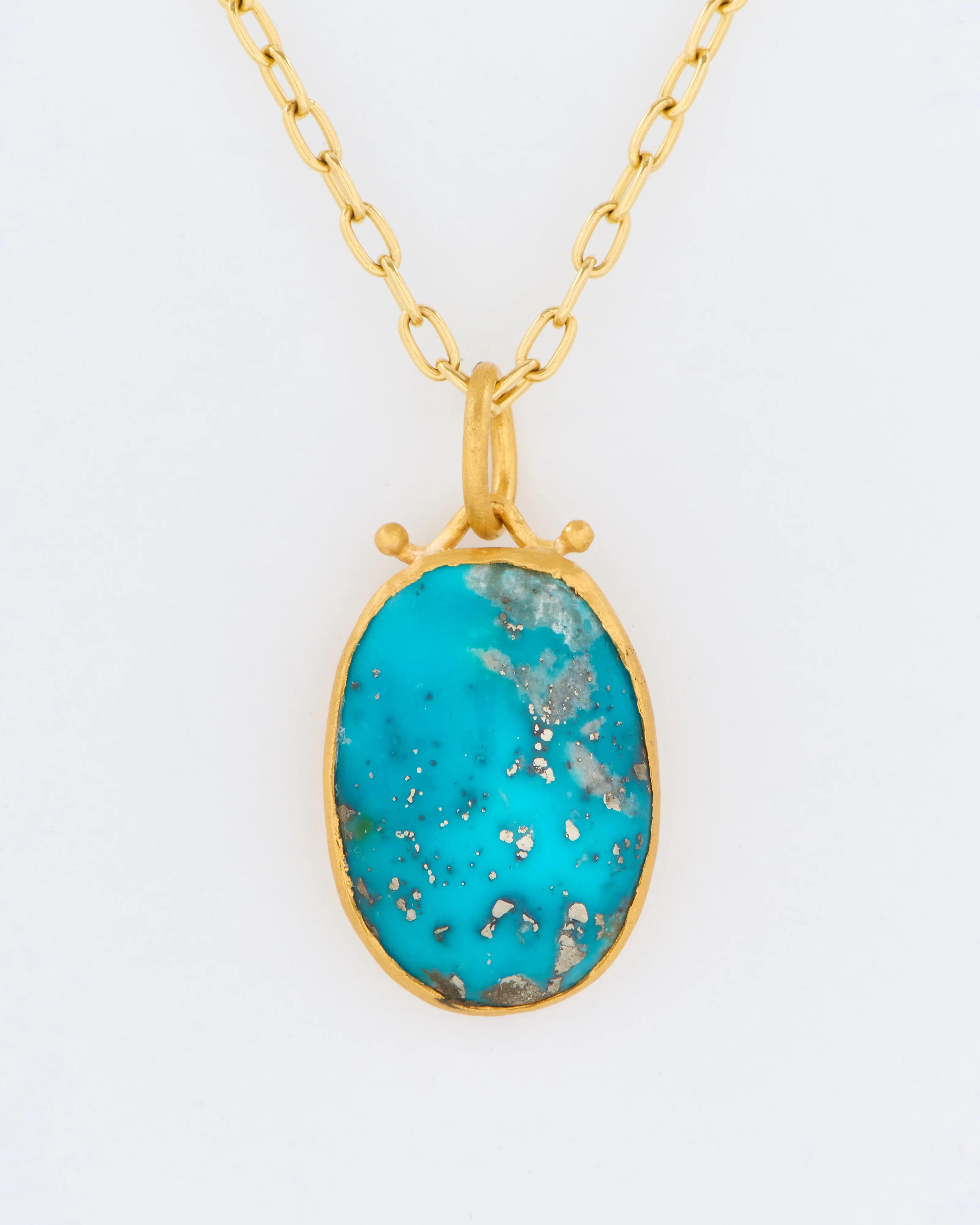 turquoise oval pendant - Image 2