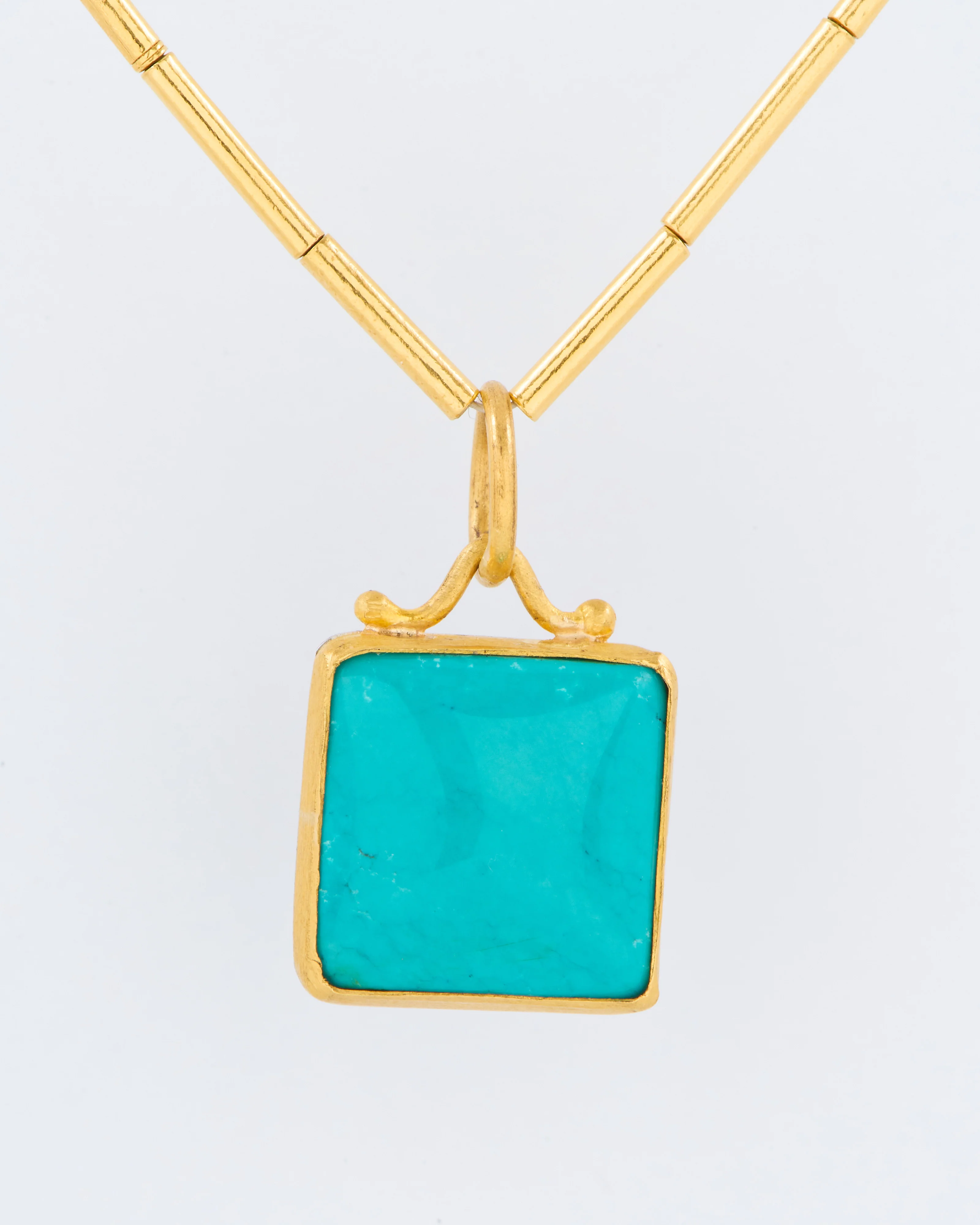 turquoise square pendant - Image 2