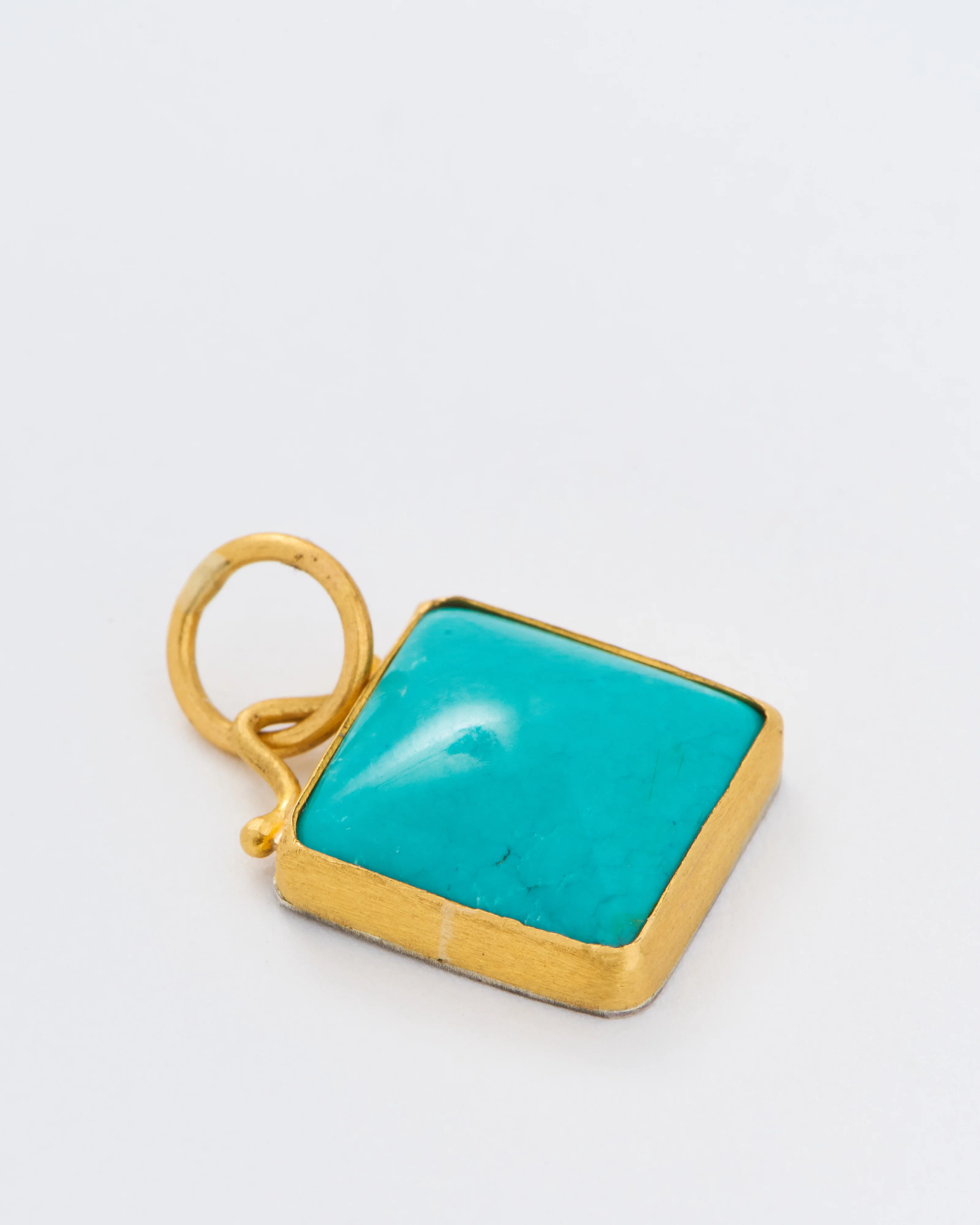 turquoise square pendant - Image 4