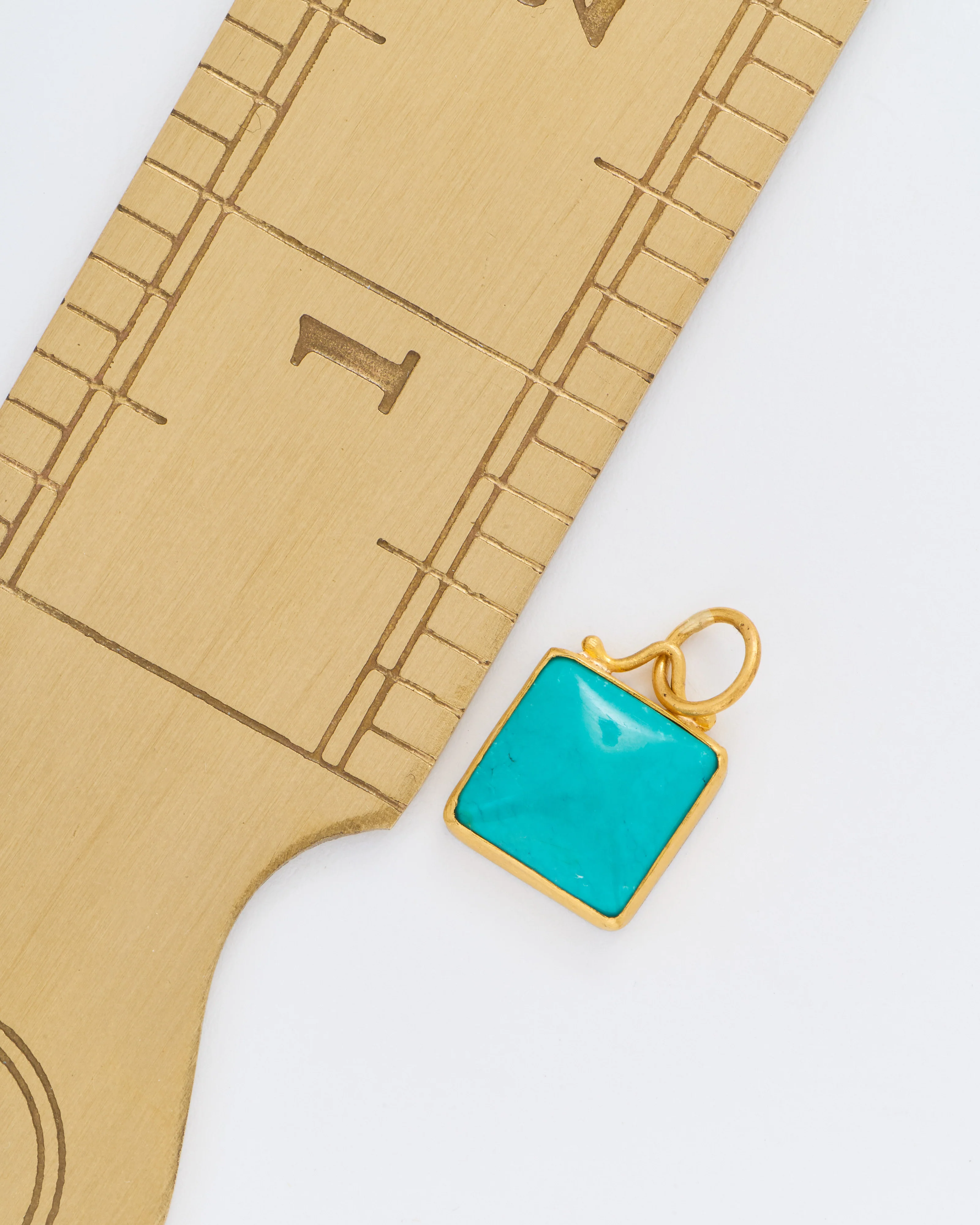 turquoise square pendant - Image 6