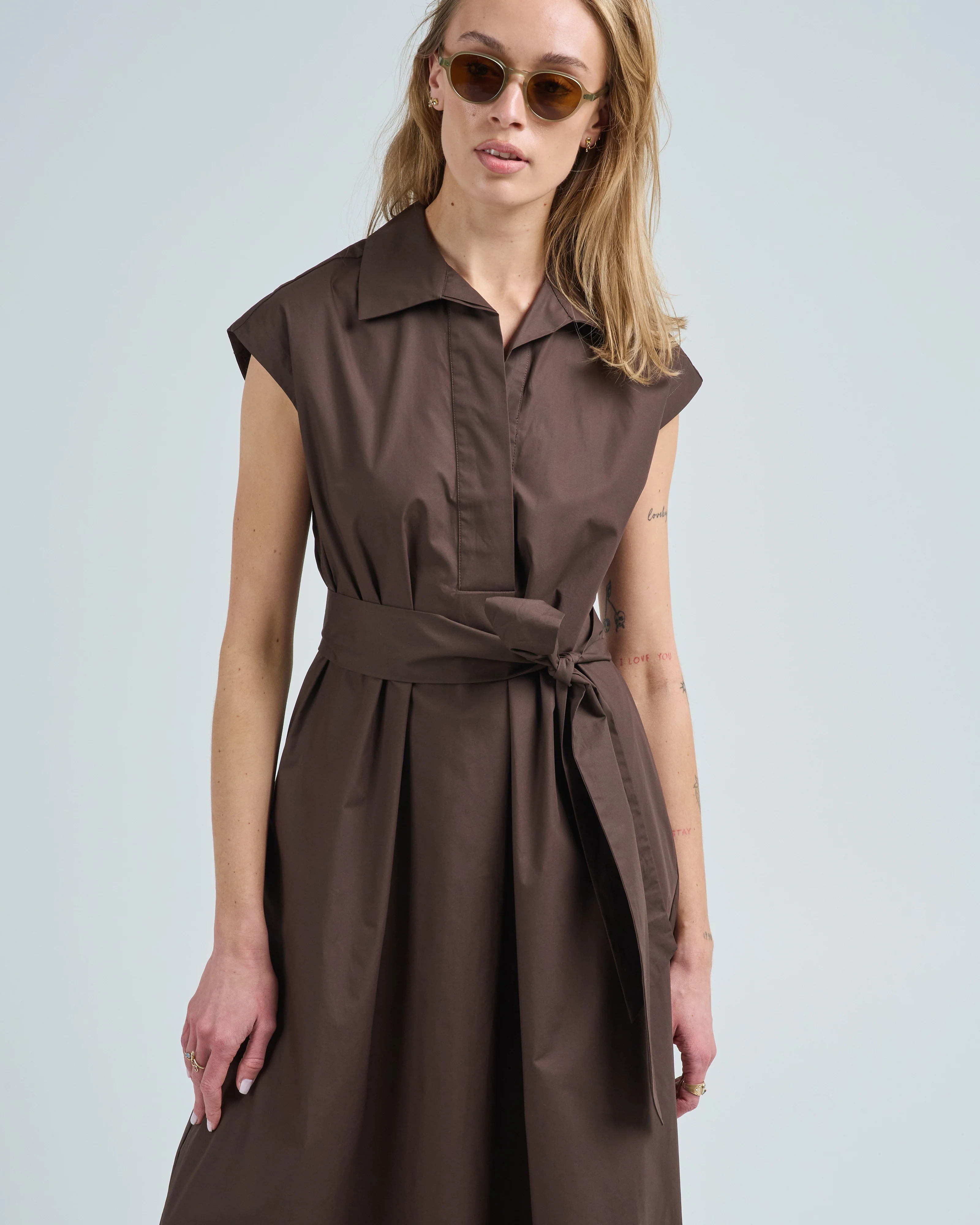 cap sleeve tie front dress - Image 4