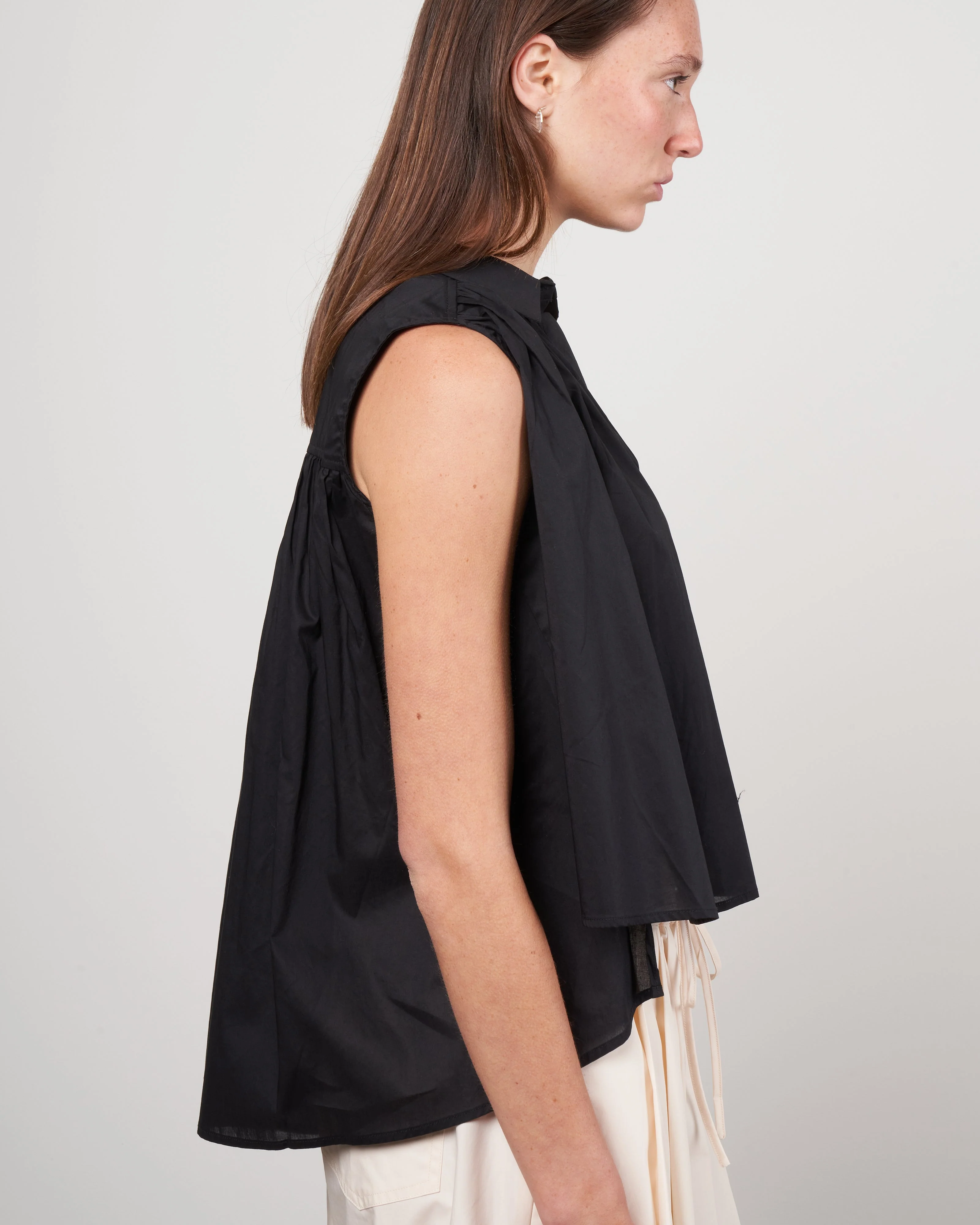 cotton voile top - 600 black - Image 3