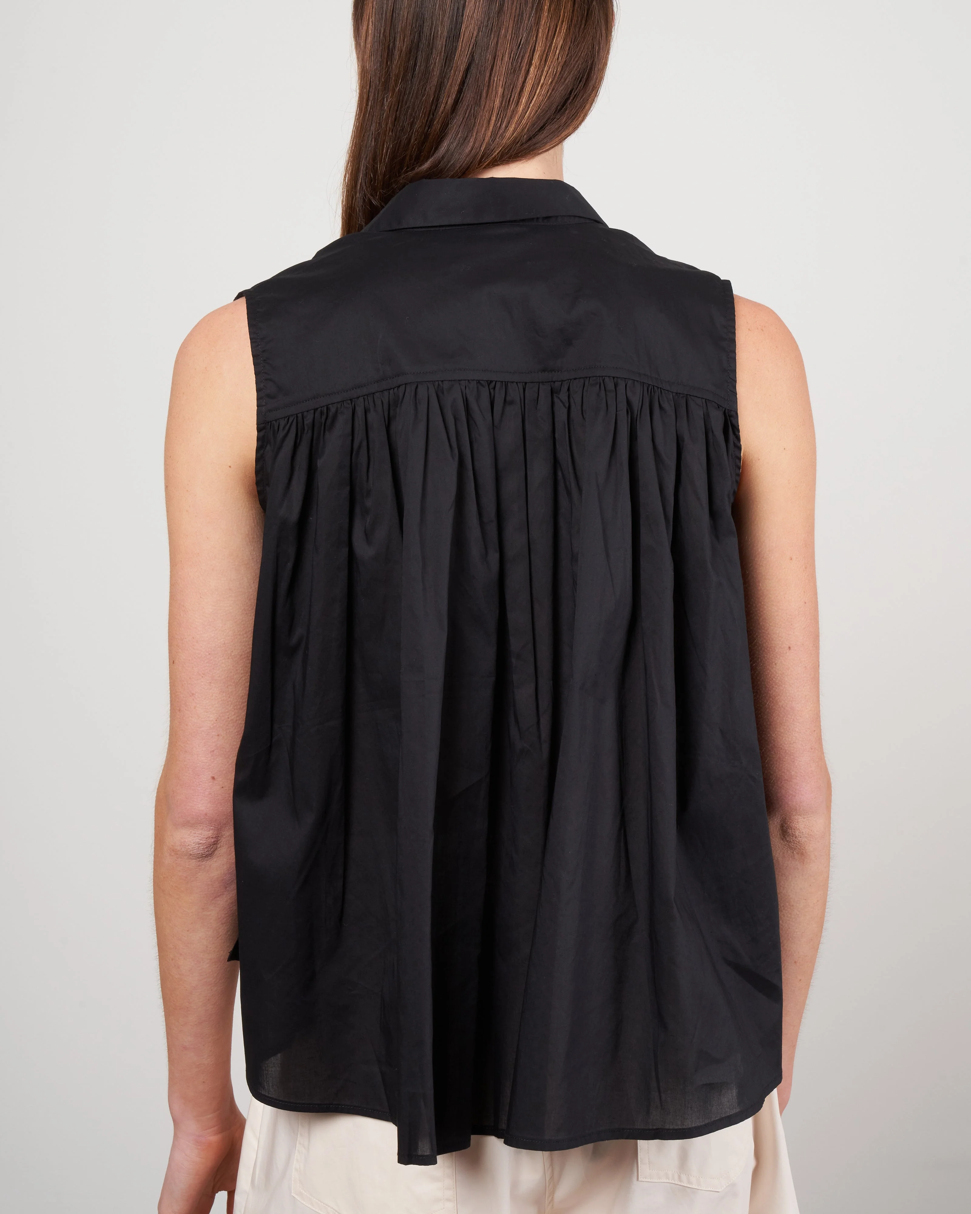 cotton voile top - 600 black - Image 4