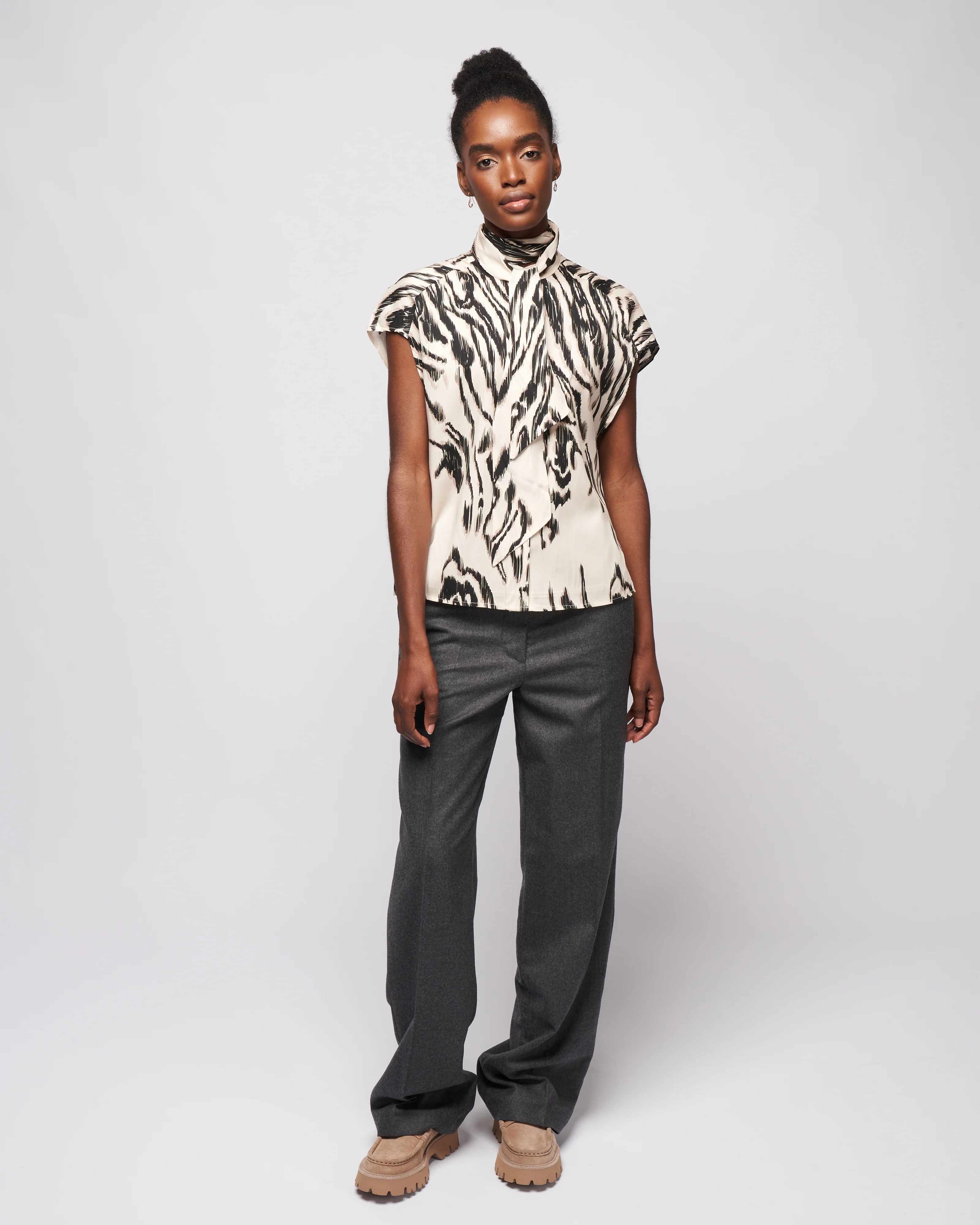 print blouse - beige - Image 2