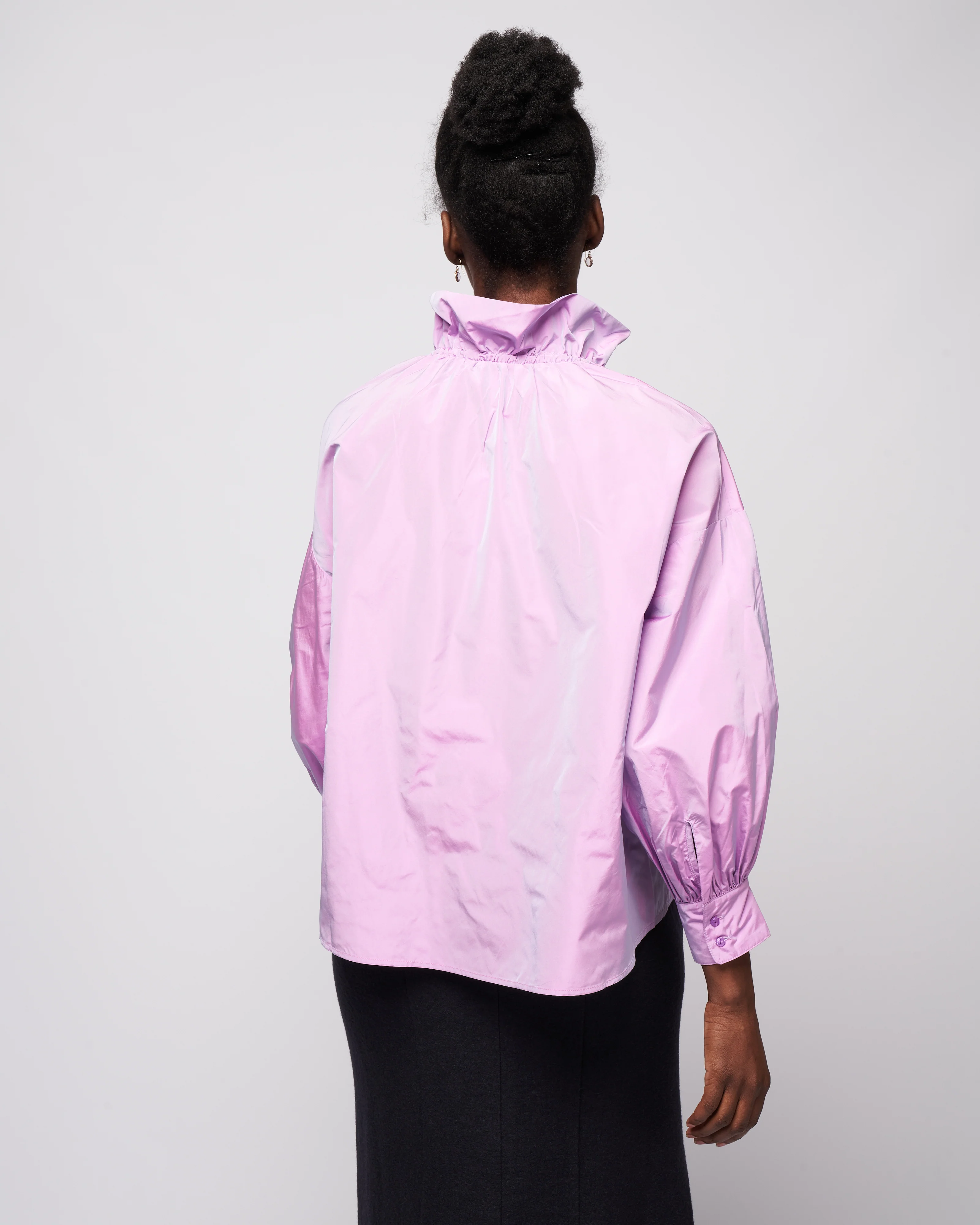 ruffle neck top - lavender - Image 4