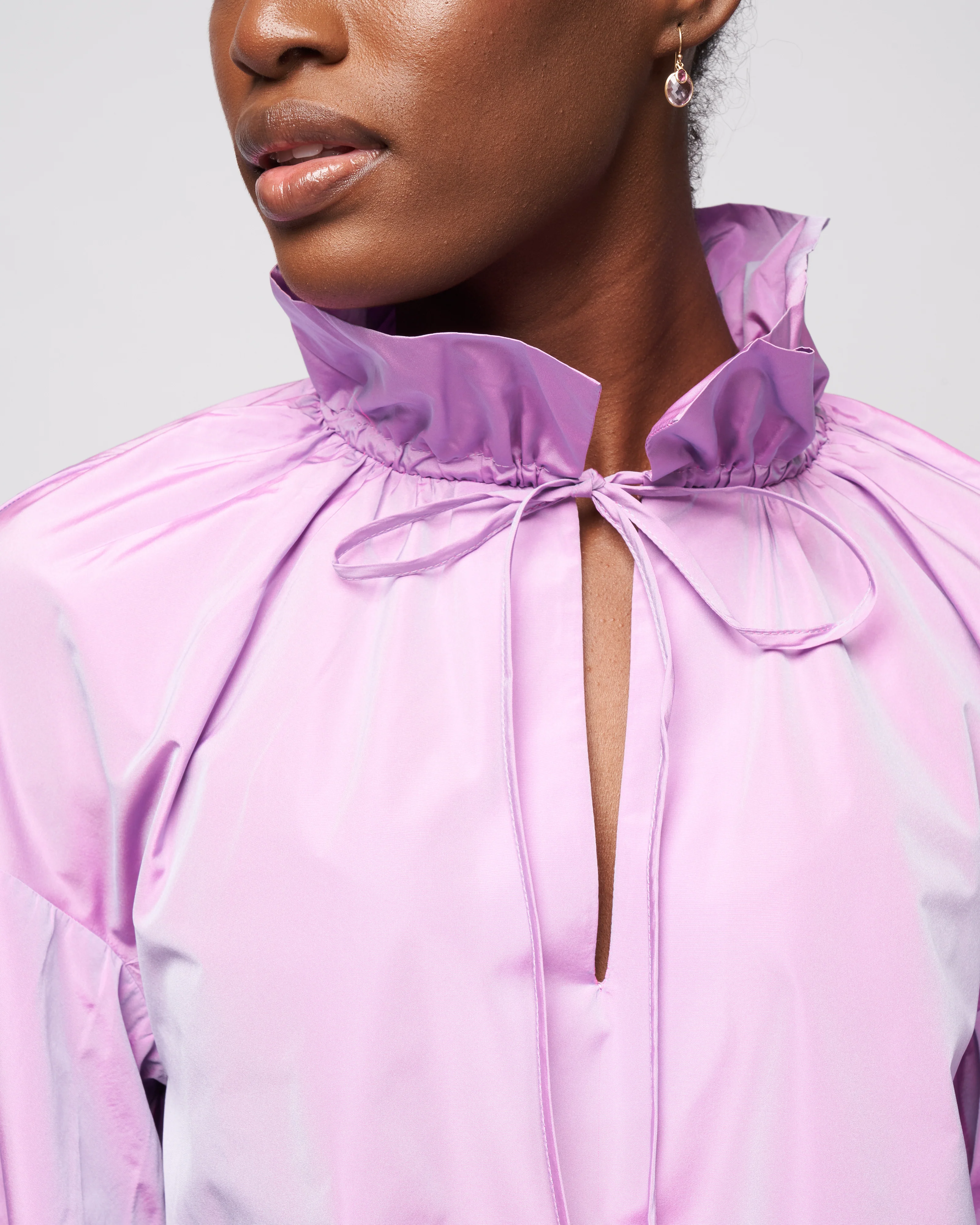 ruffle neck top - lavender - Image 5