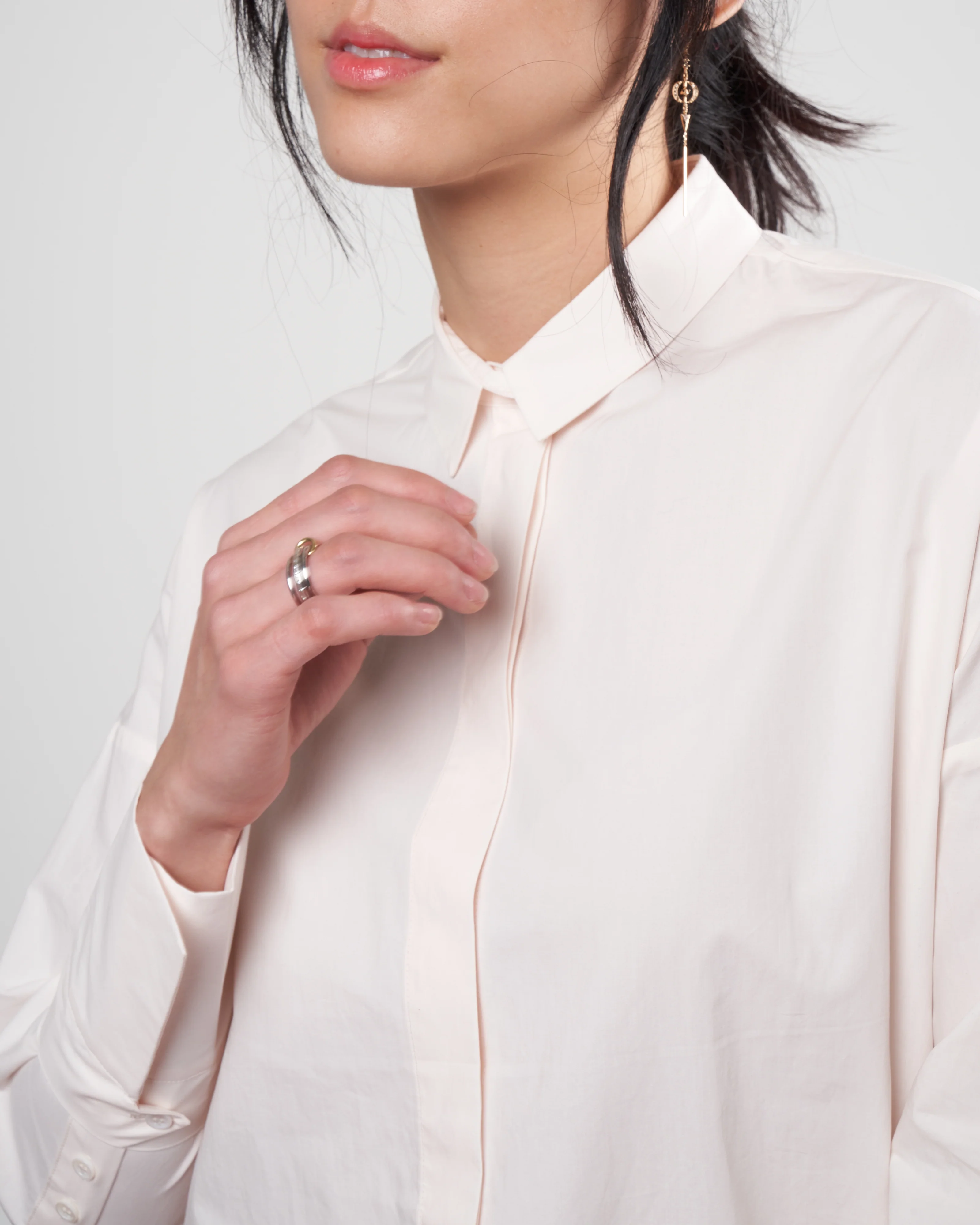 shirt with scarf - ivory - Image 5